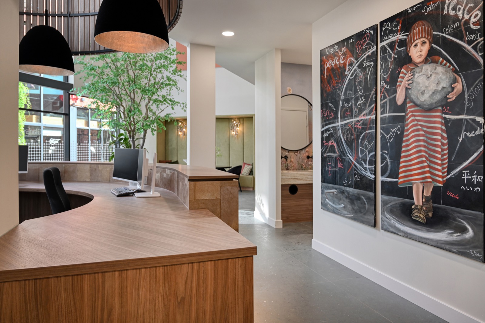 receptie met luxe kunst