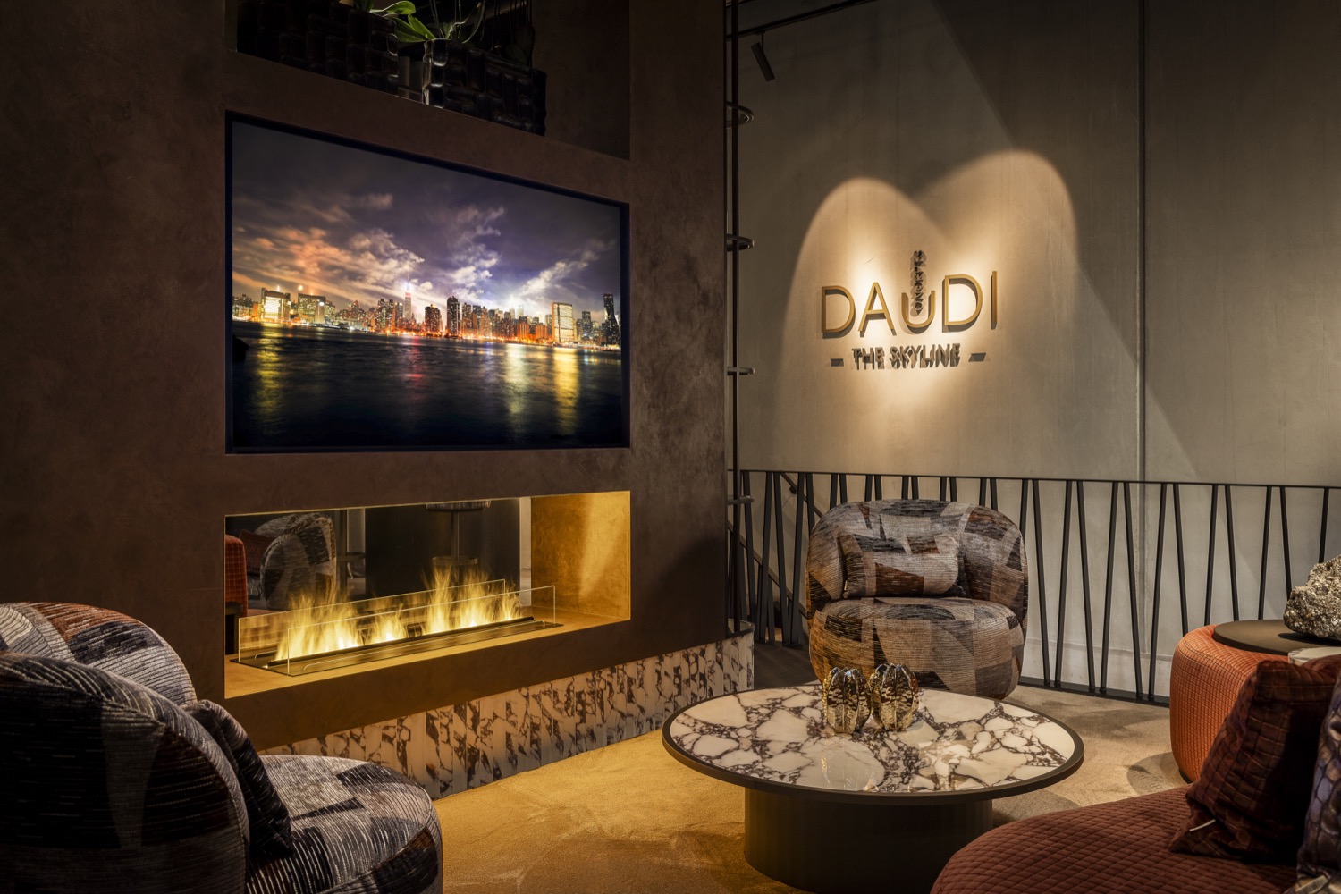 luxe zithoek met haard