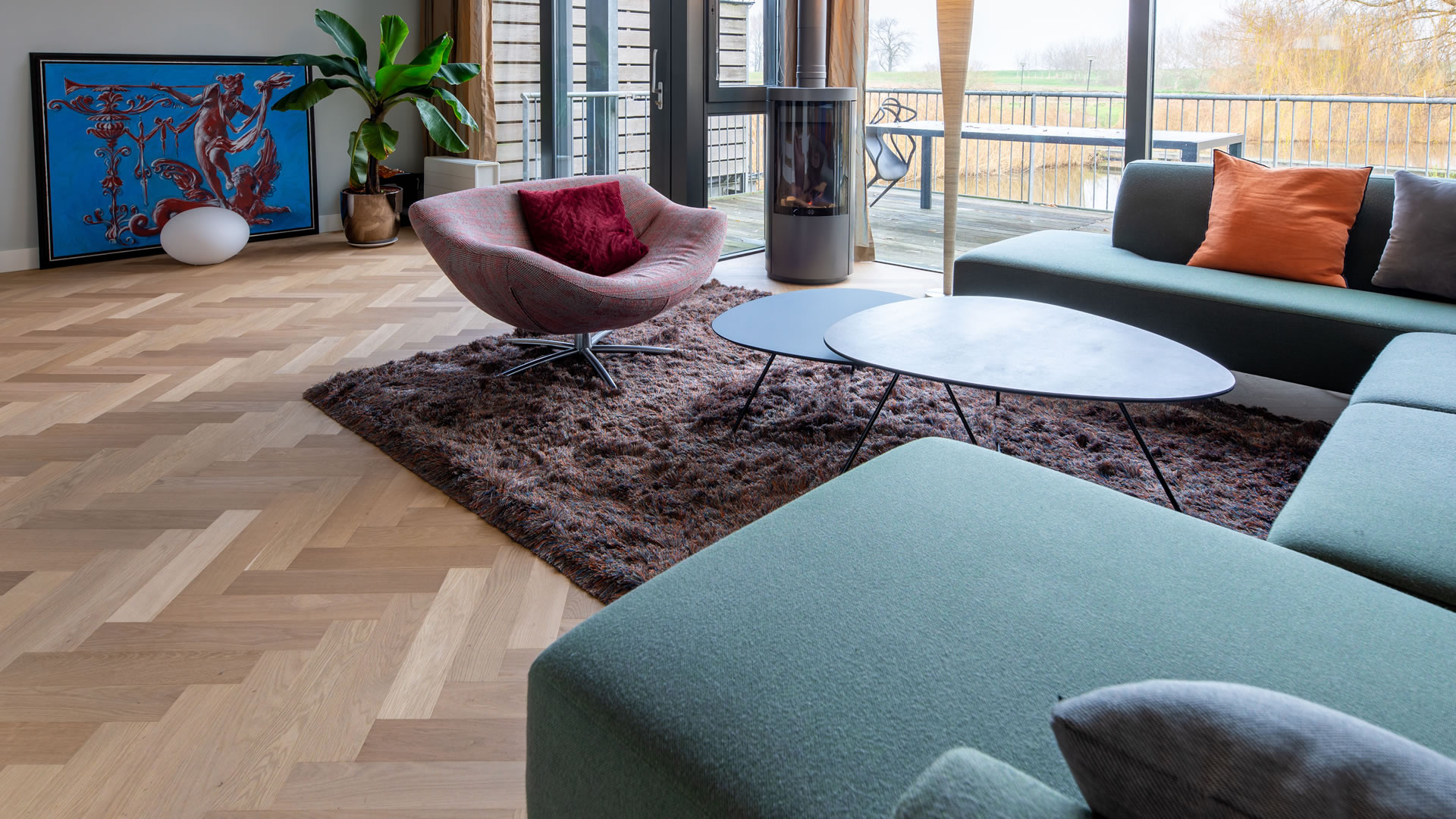 woonkamer met houtenvloer