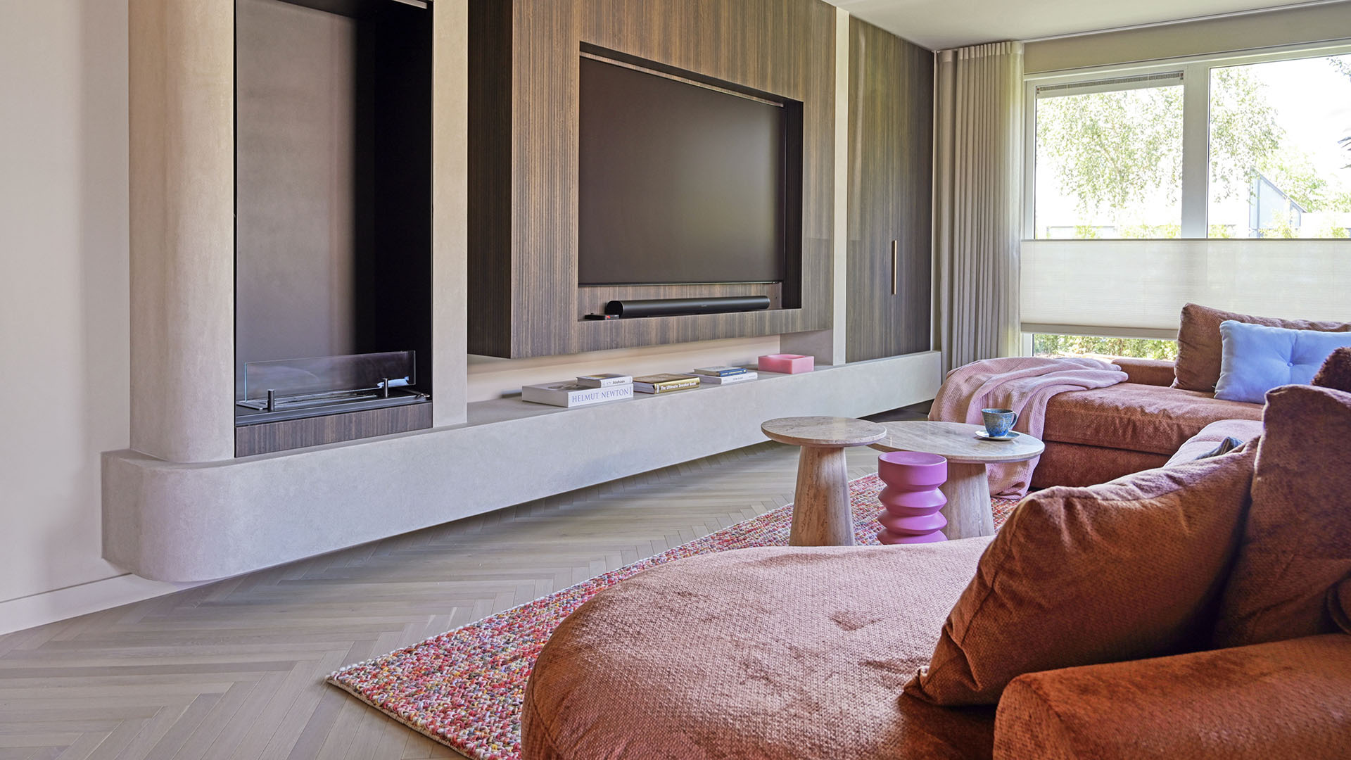 woonkamer met houten vloer