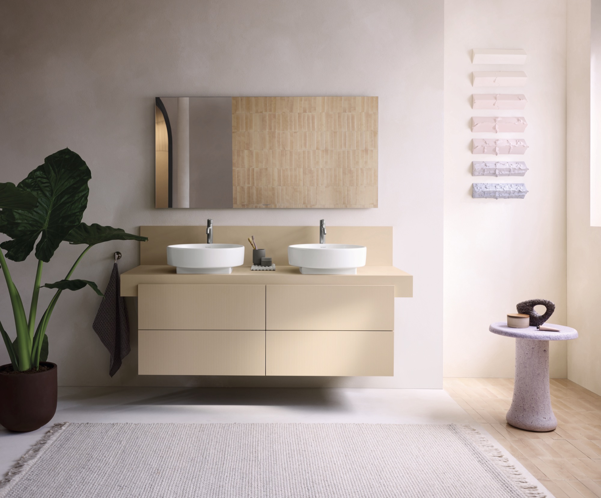 luxe wastafelmeubel met dubbele wasbak