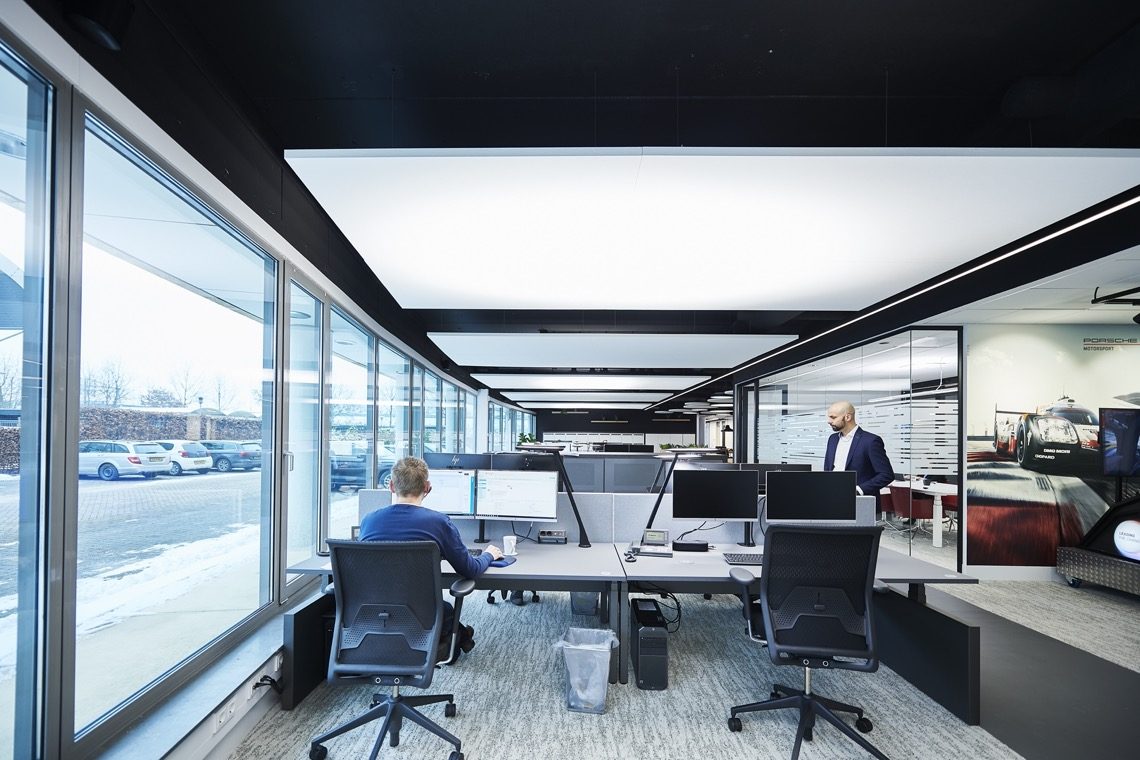 kantoor met akoestiek panelen