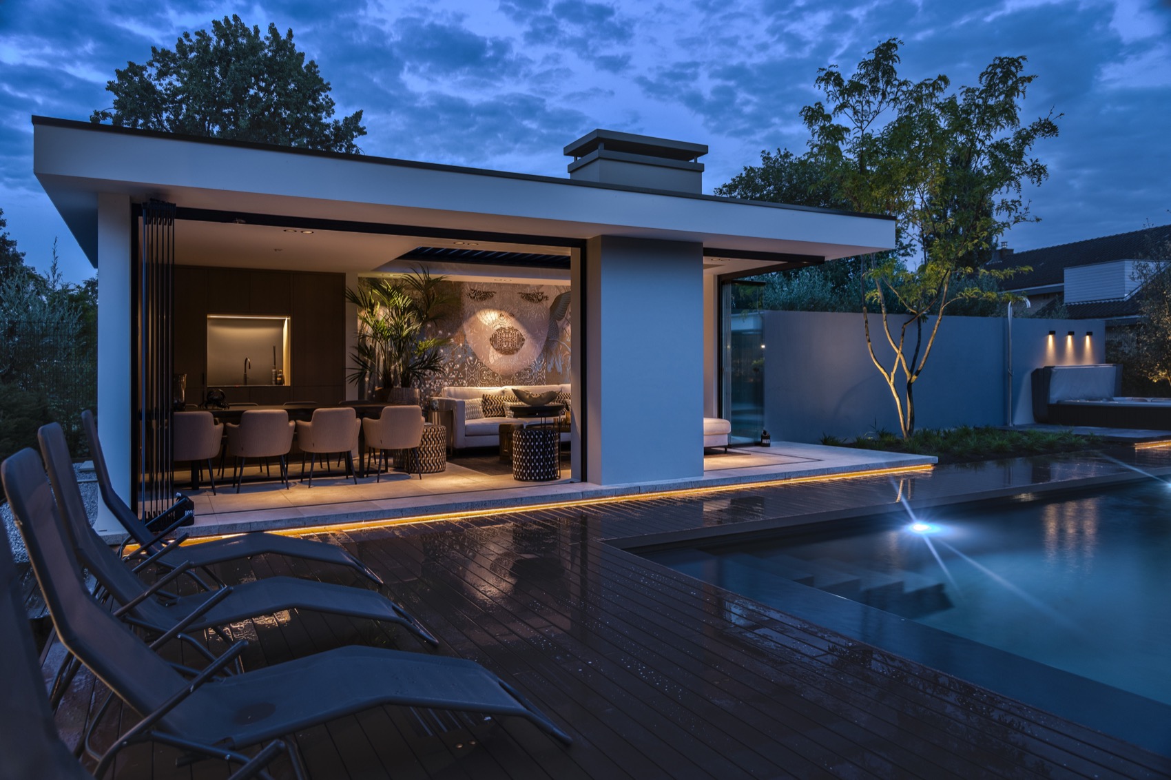 luxe poolhouse bij zwembad