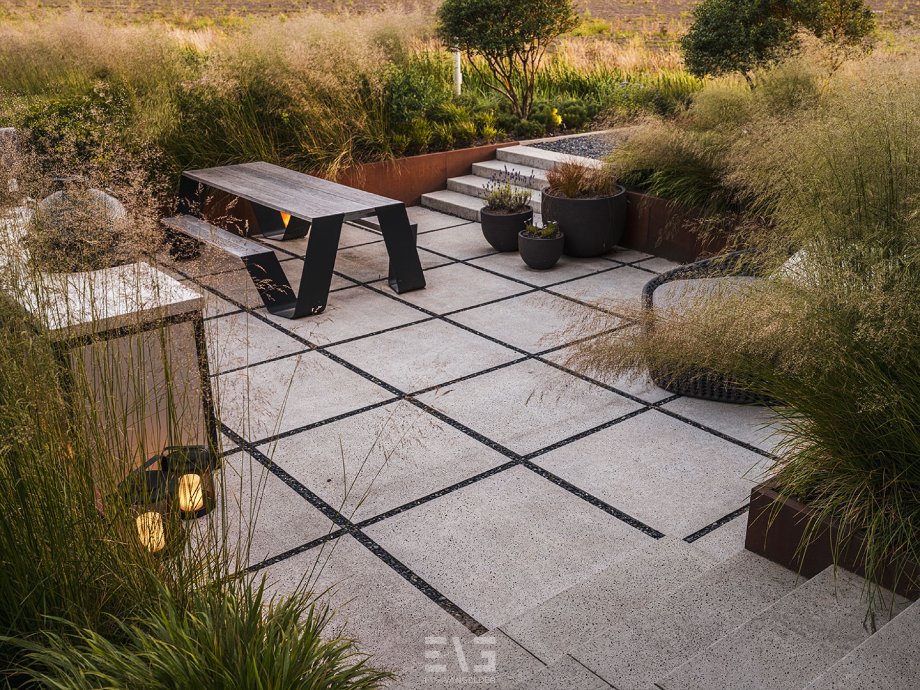 tuin met luxe terras