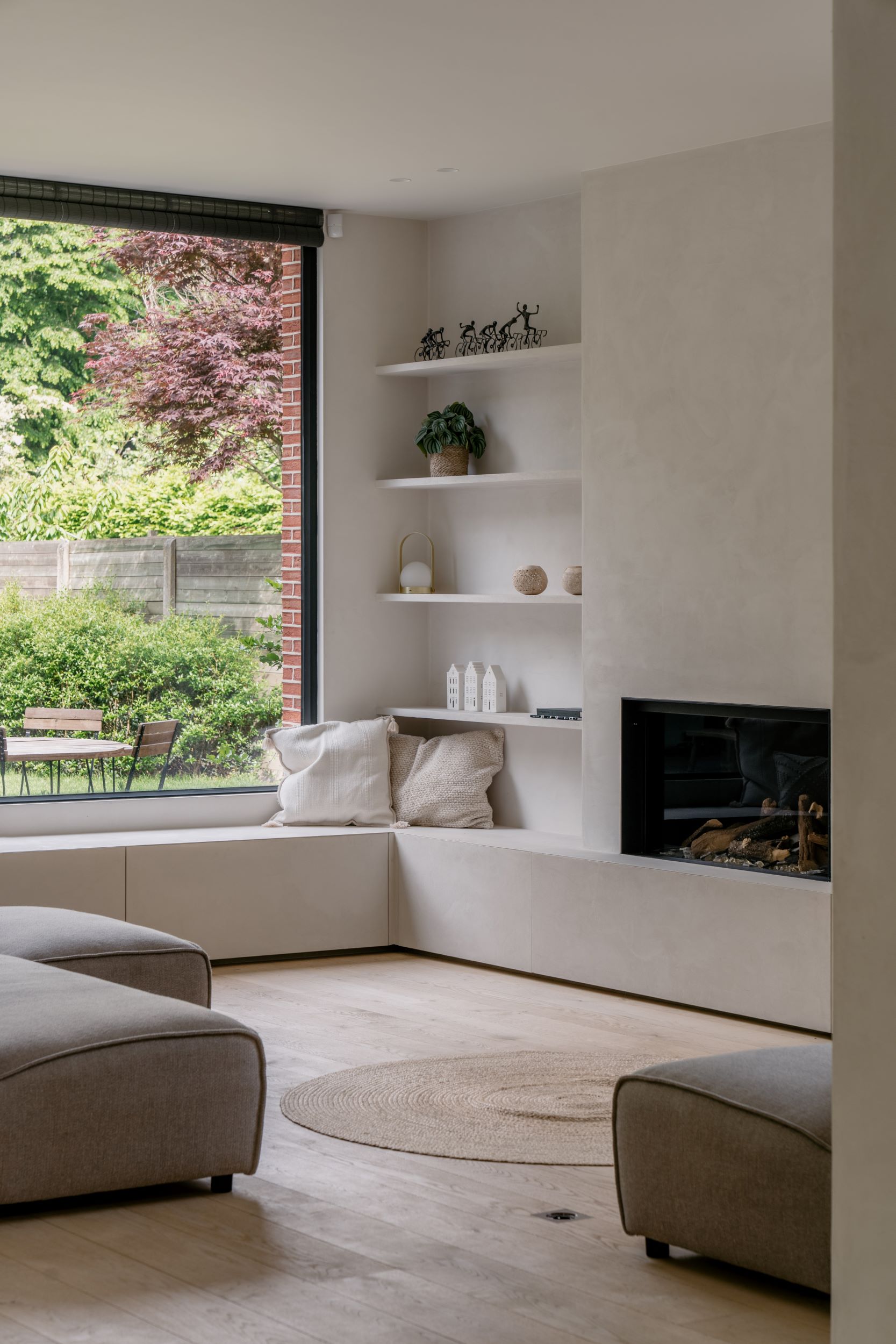 woonkamer wandafwerking