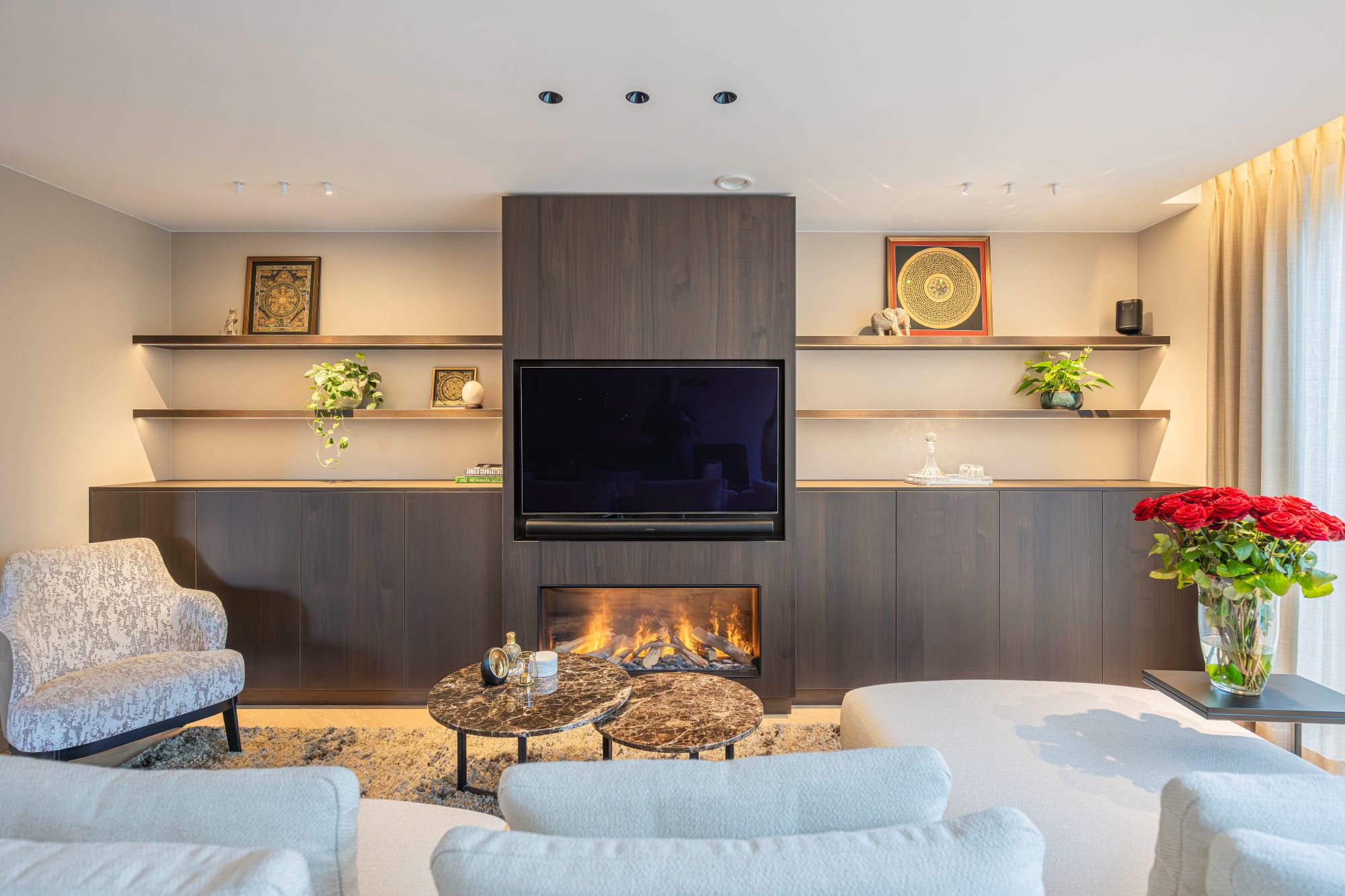 luxe wandkast met ledstips