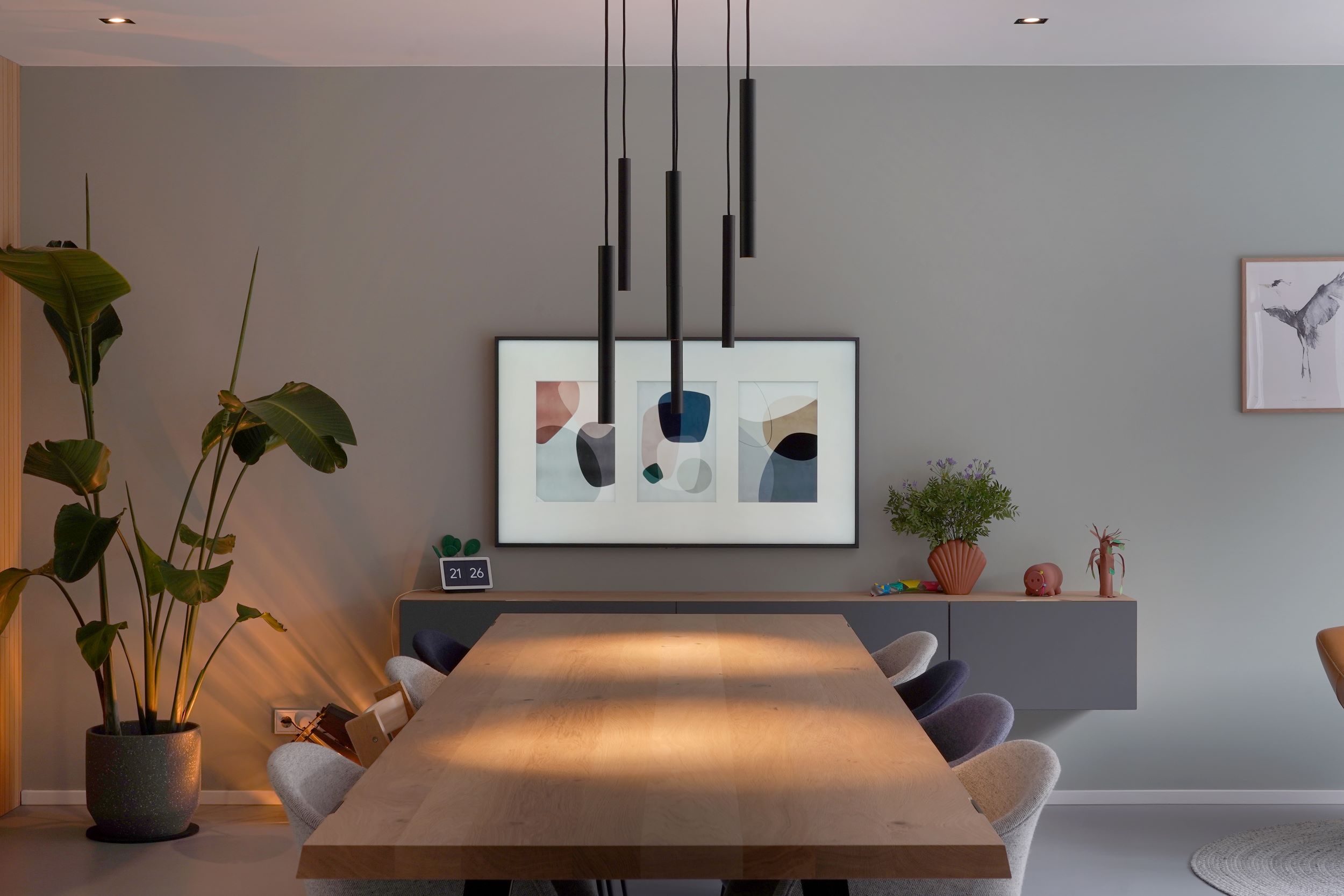eettafel met verlichting