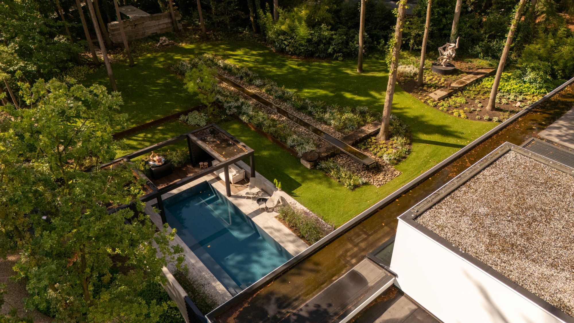 exclusieve tuin van boven