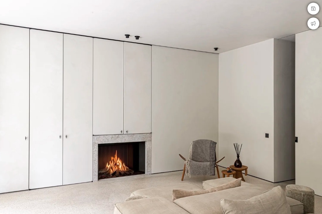 kastenwand met haard