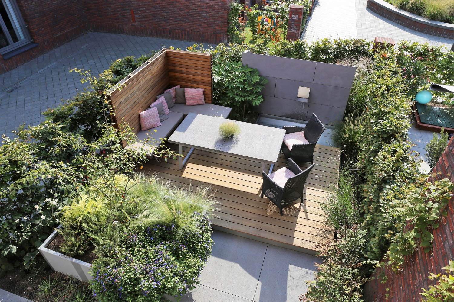 bovenaanzicht luxe terras