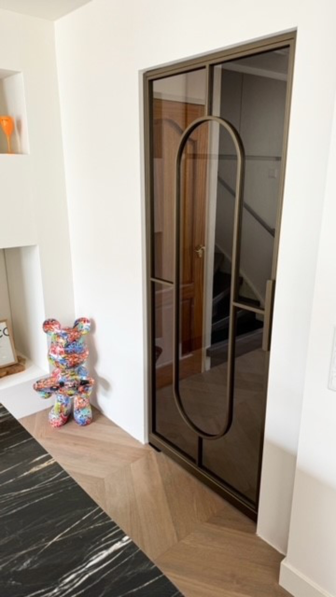 bronzen taatsdeur met glas