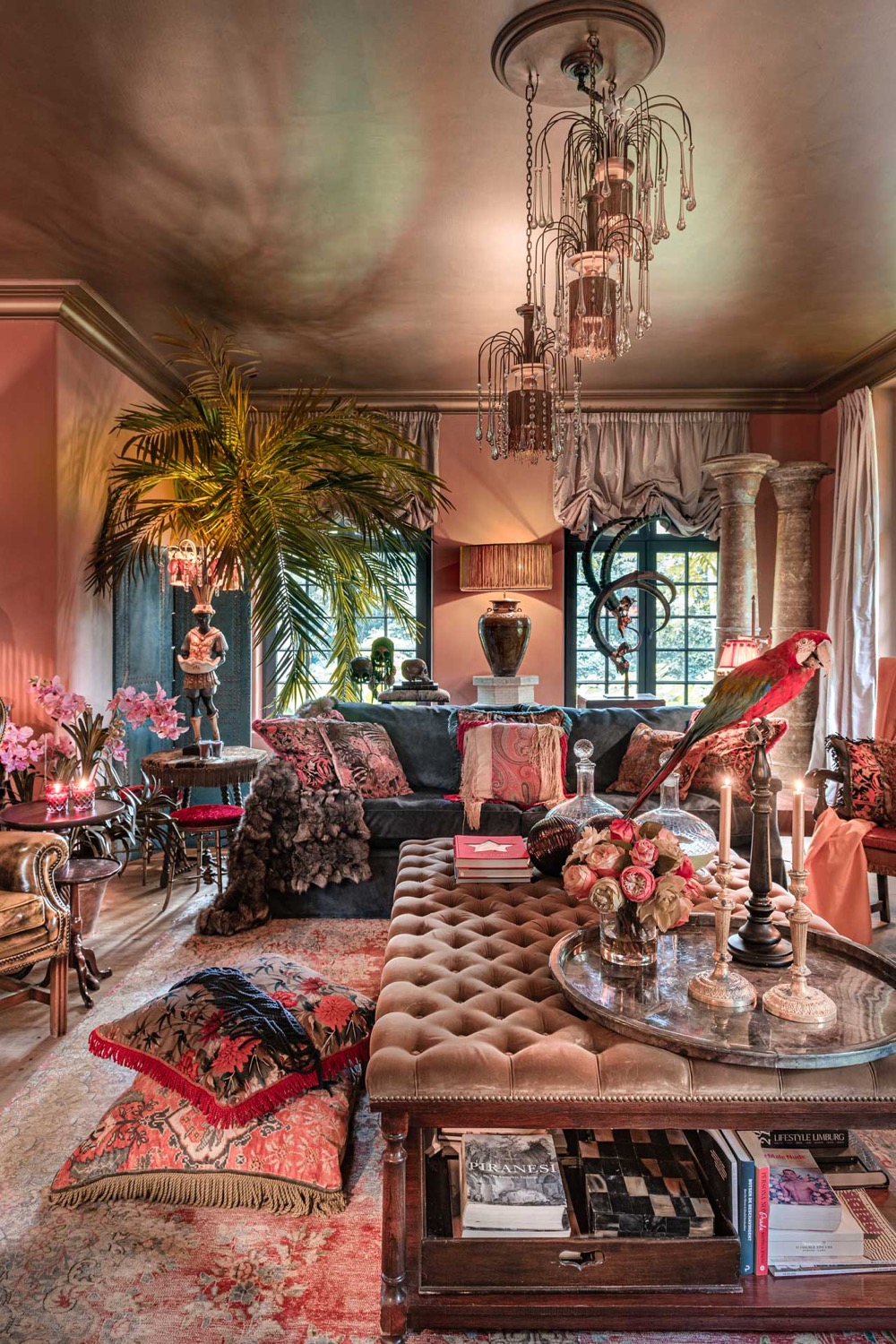 luxe woonkamer met veel accessoires