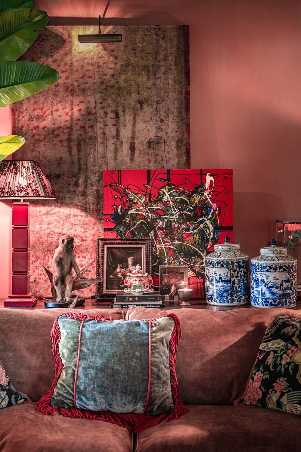 luxe bank met kunst