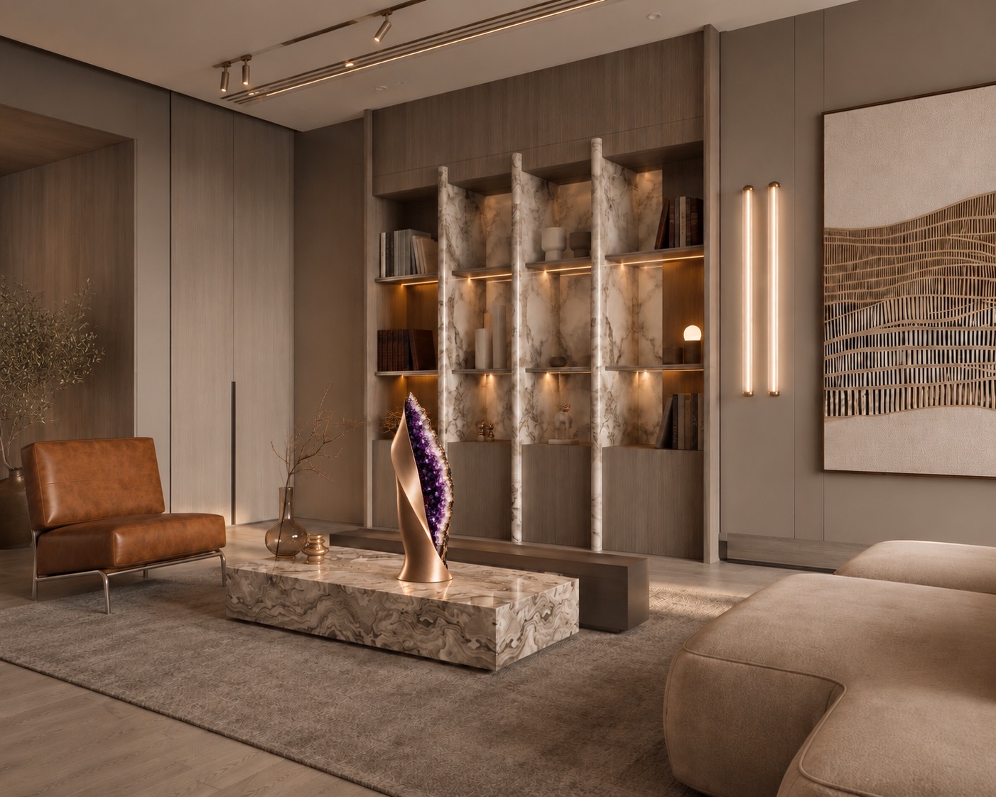 luxe amethistgeode sculptuur