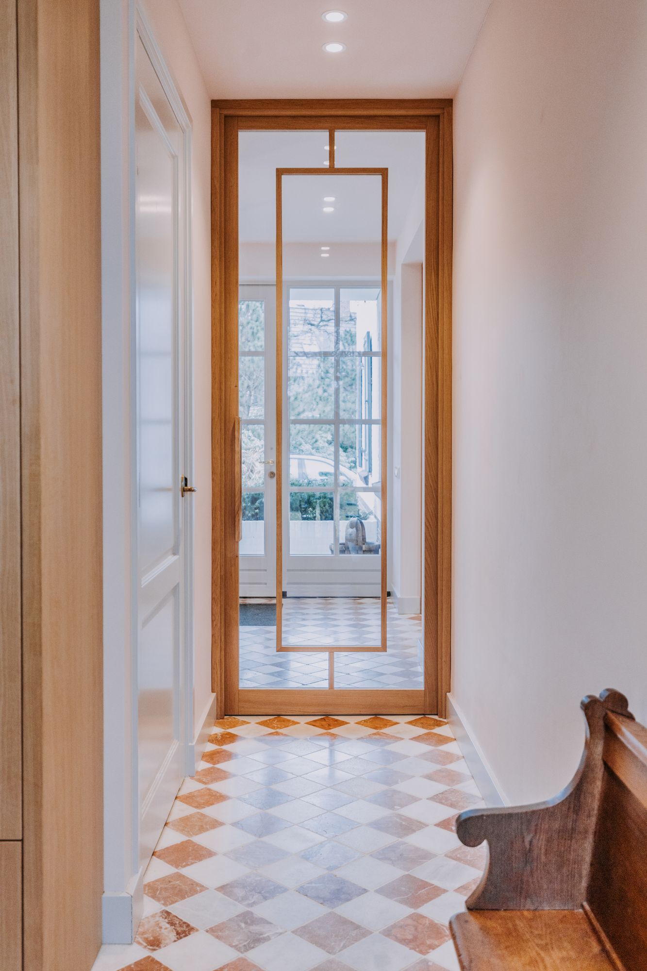 houten deur met glas