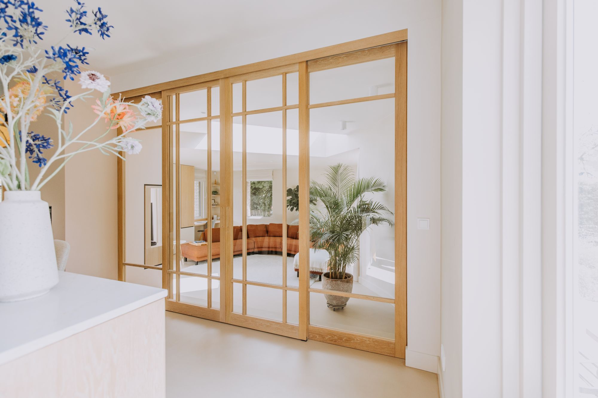 houten deur met glas