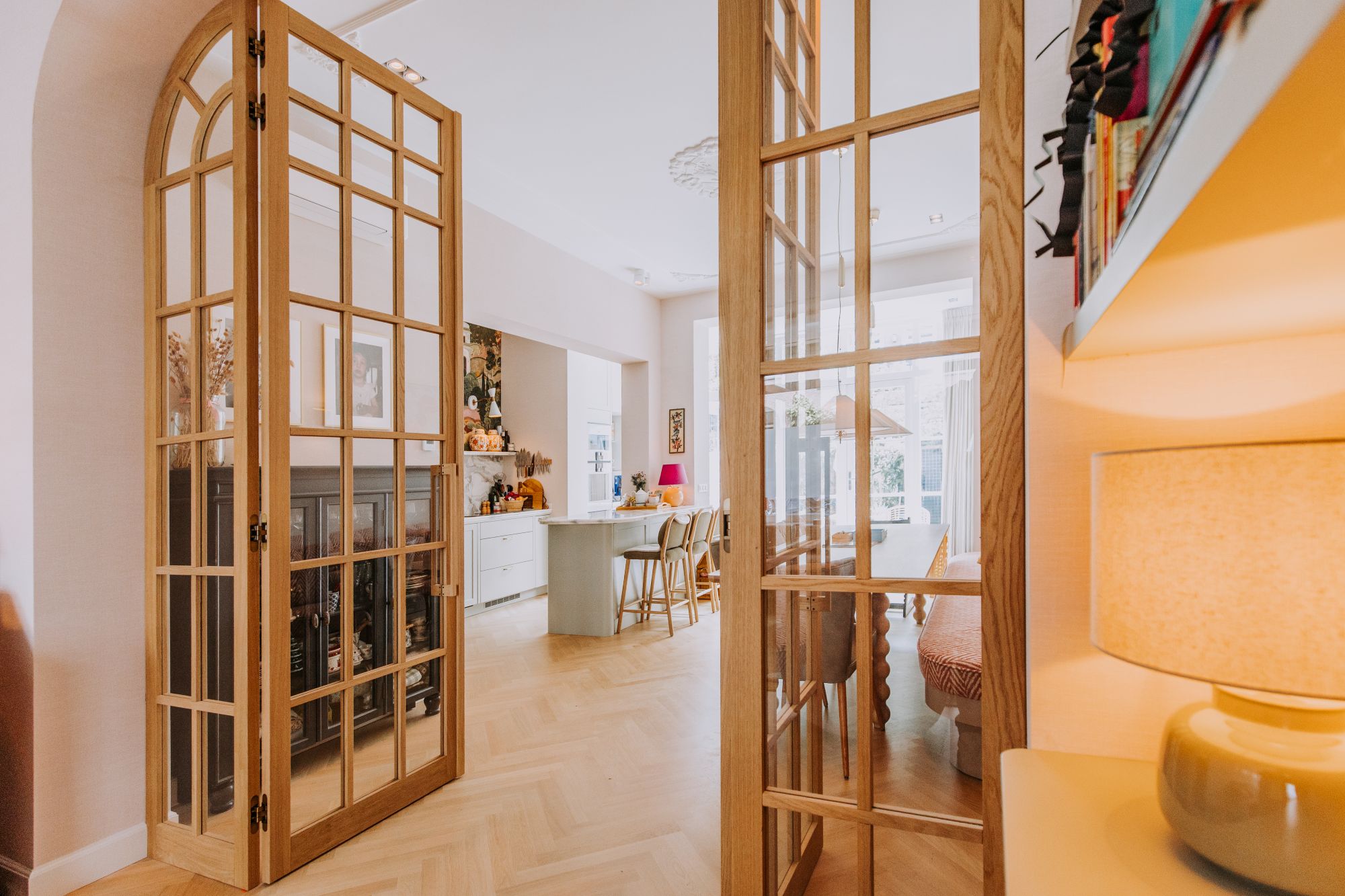houten deur met glas