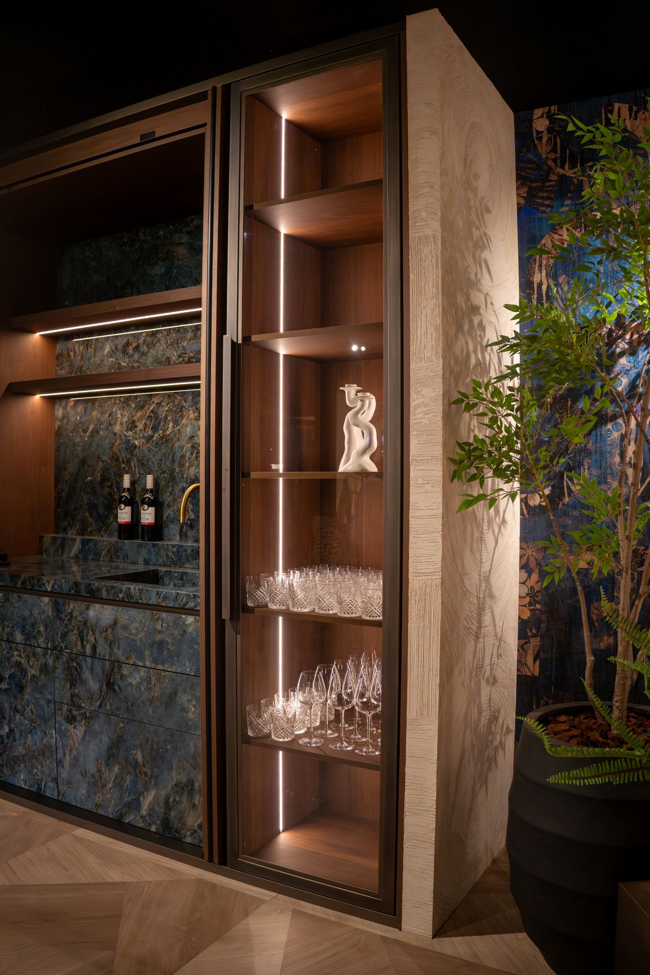 keukenkast met natuursteen