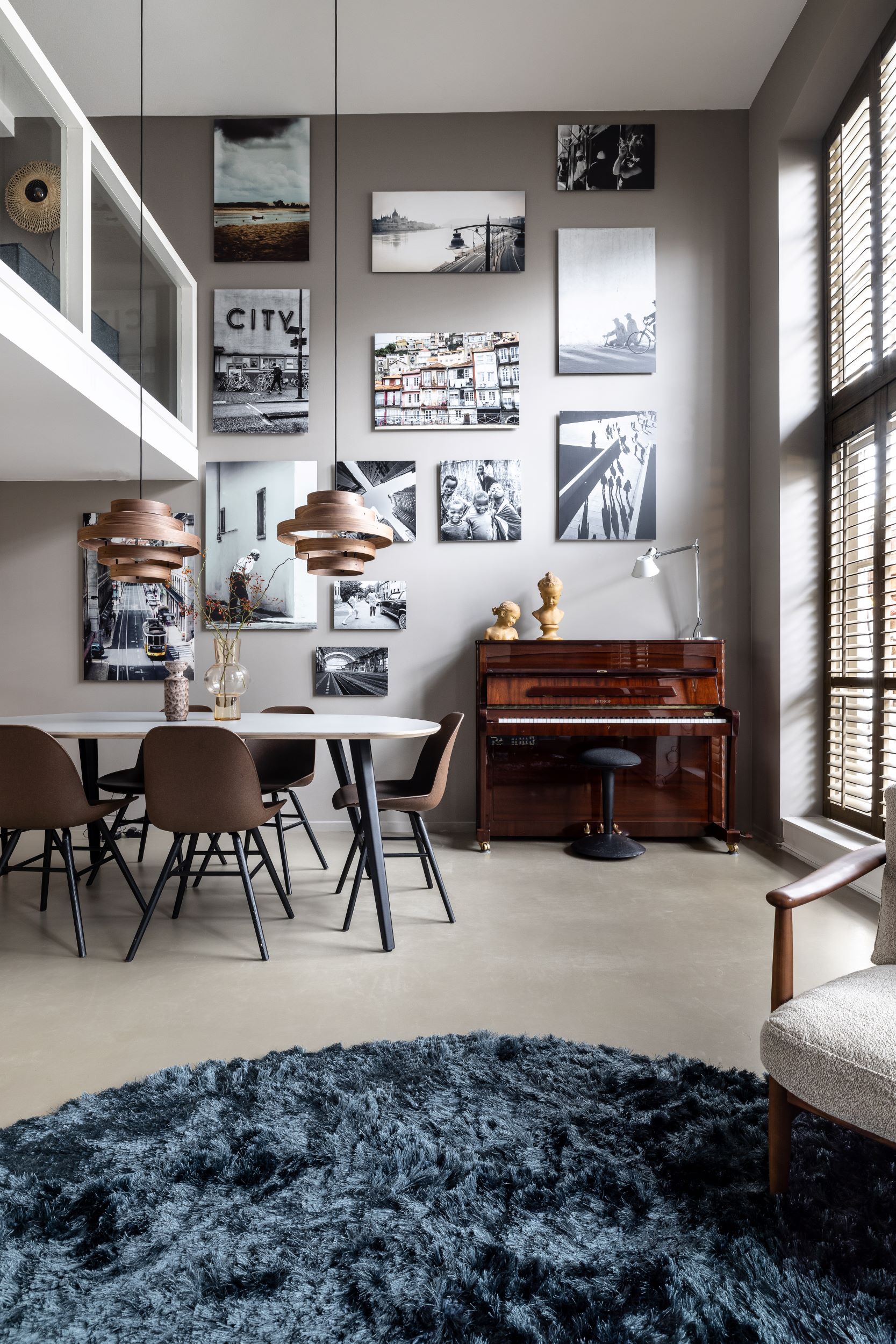 houten shutters eetkamer