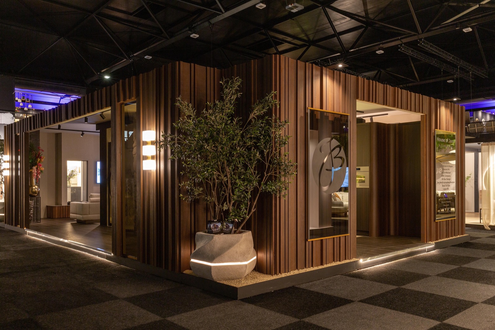 beursstand met luxe interieur