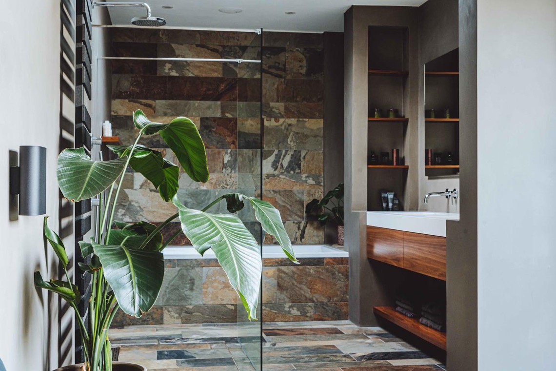 badkamer met plant