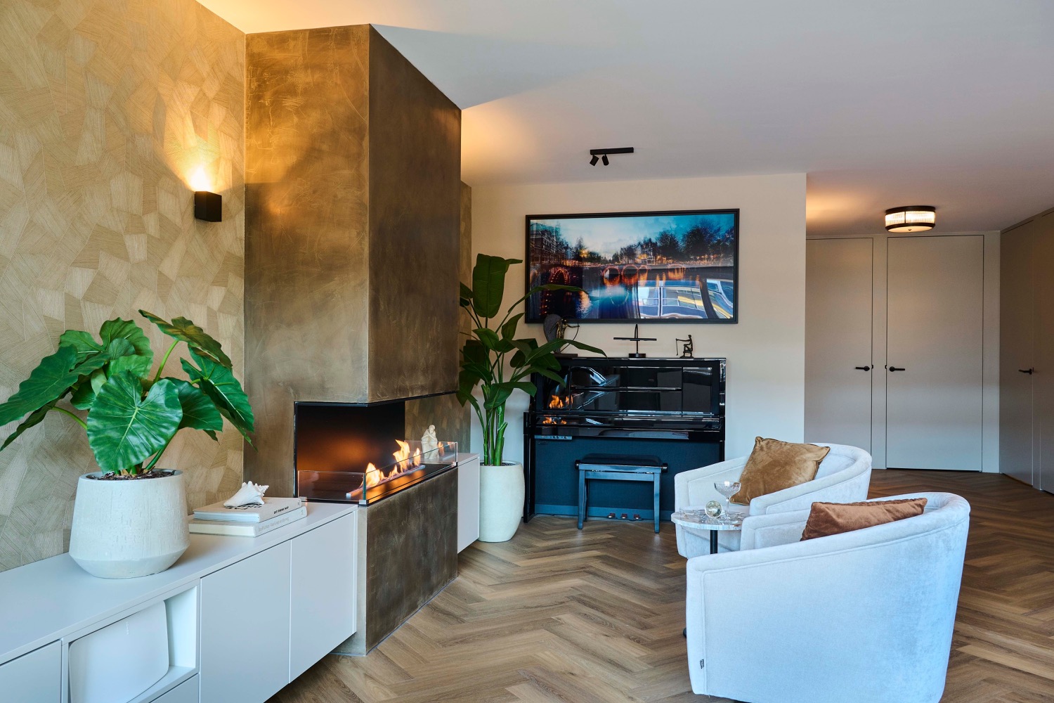 luxe haard in kamer