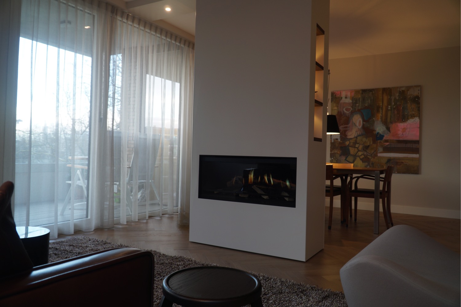 haard in woonkamer