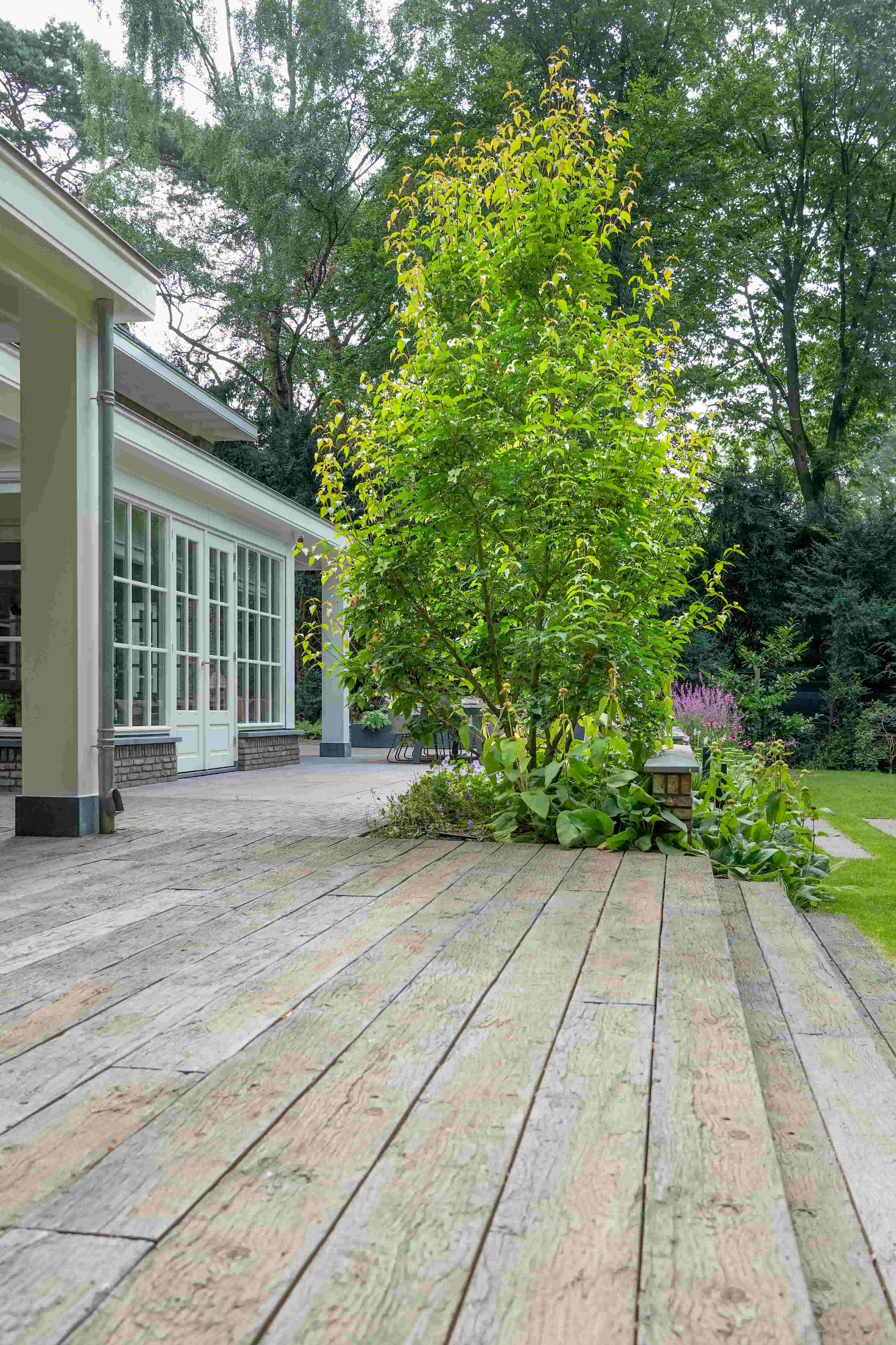 terras met houten planken
