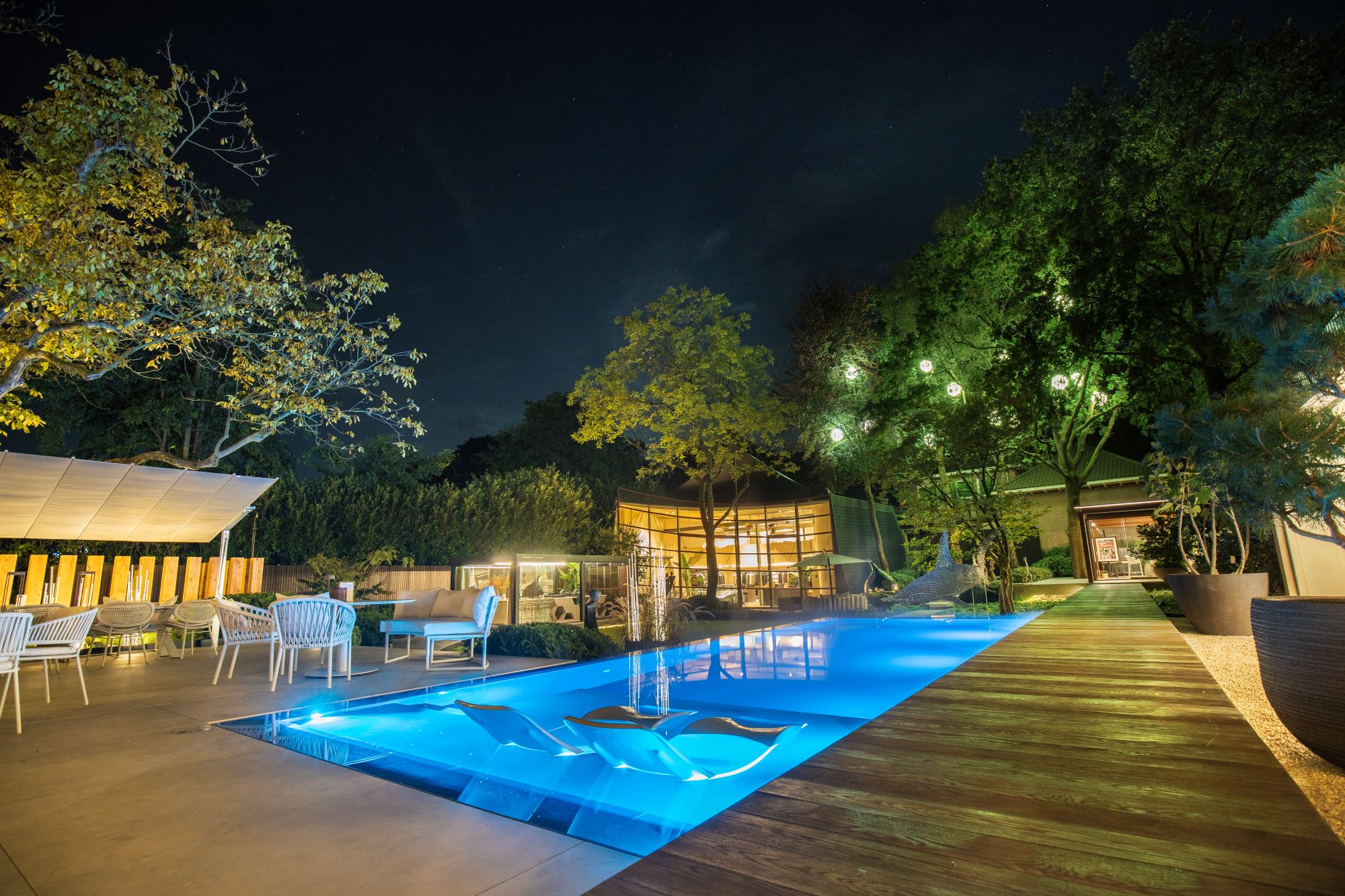 villatuin met zwembad