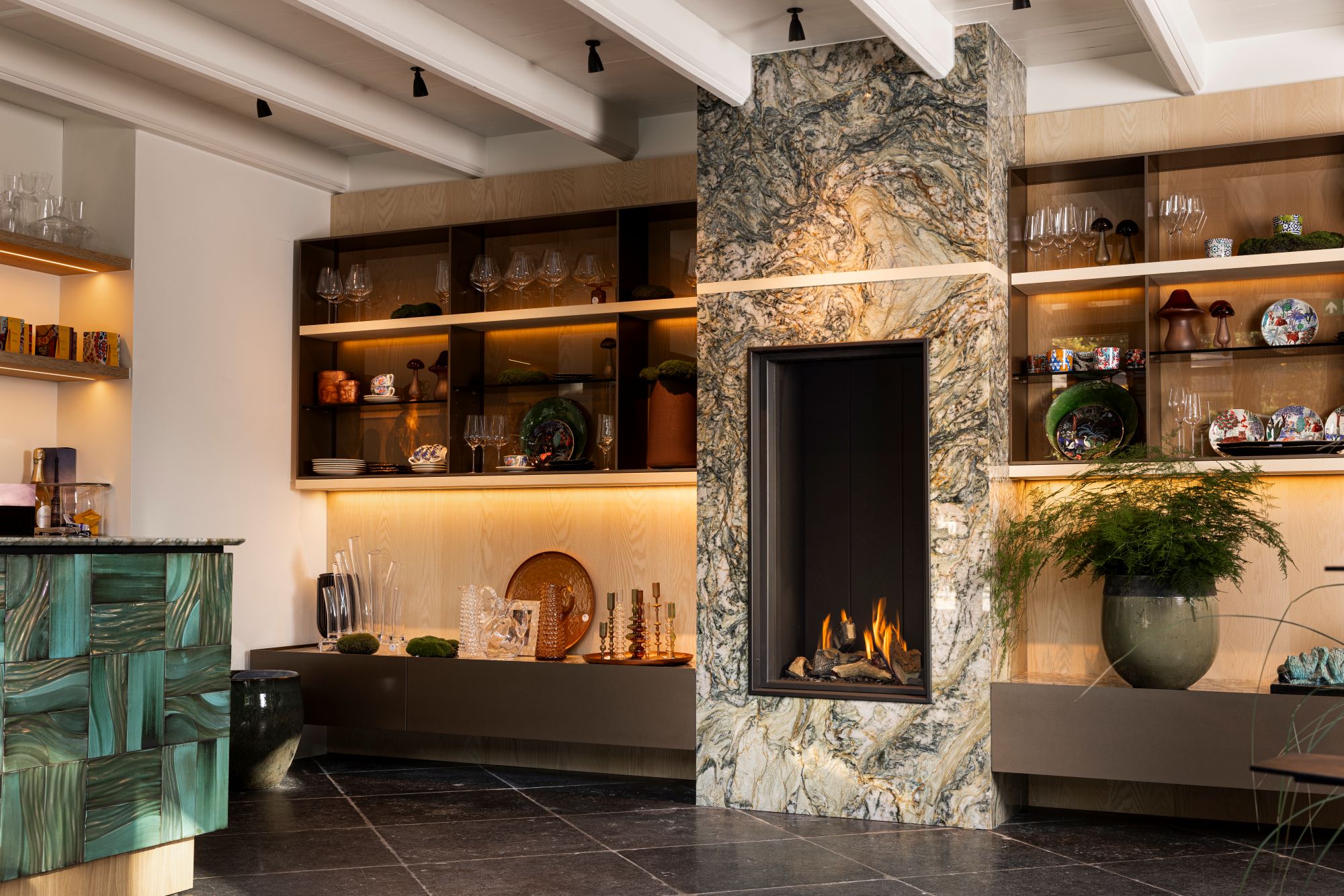 interieur met openhaard