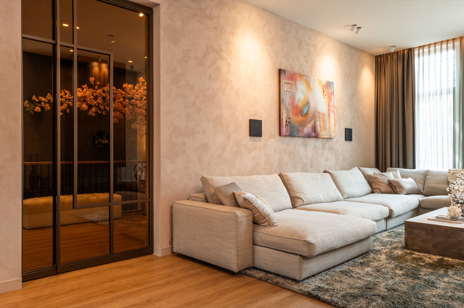 woonkamer met luxe meubels