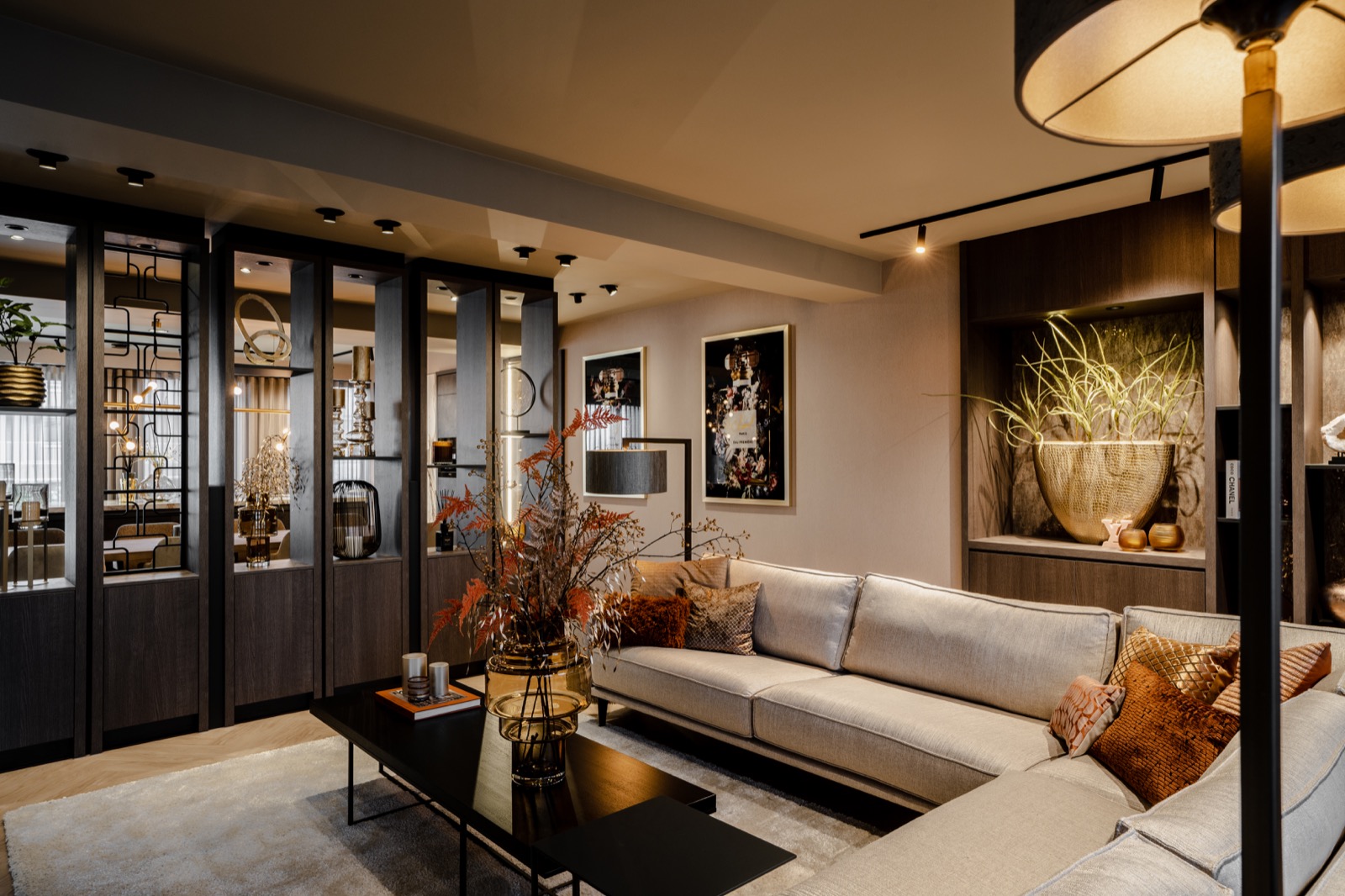 woonkamer met luxe meubels