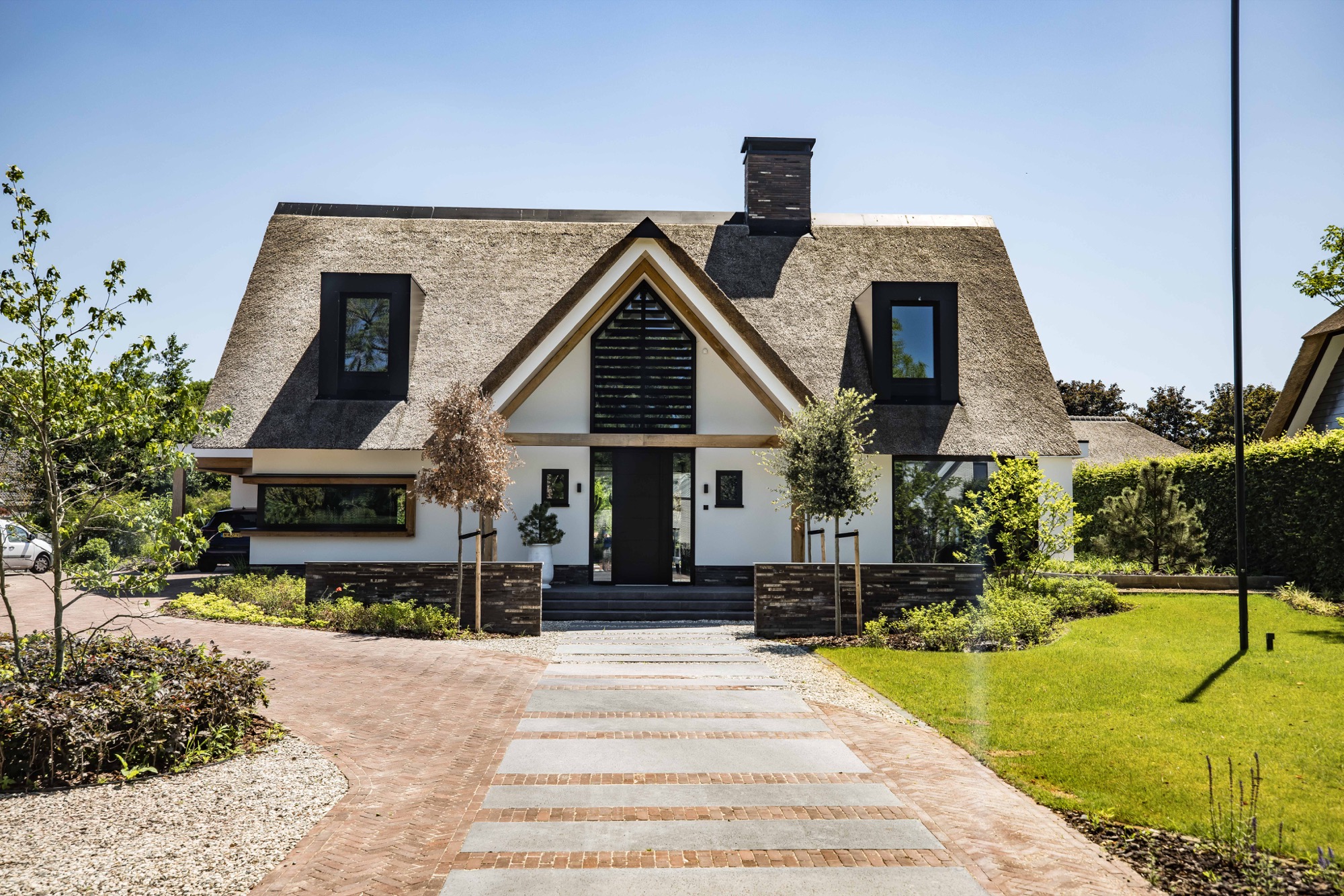 villa met rieten kap