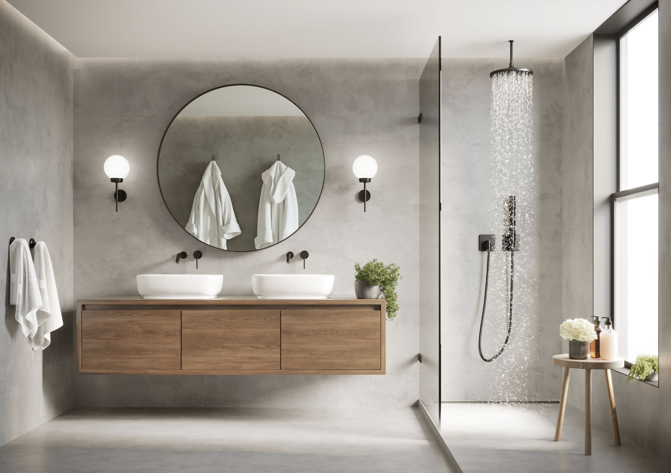 wandafwerking badkamer