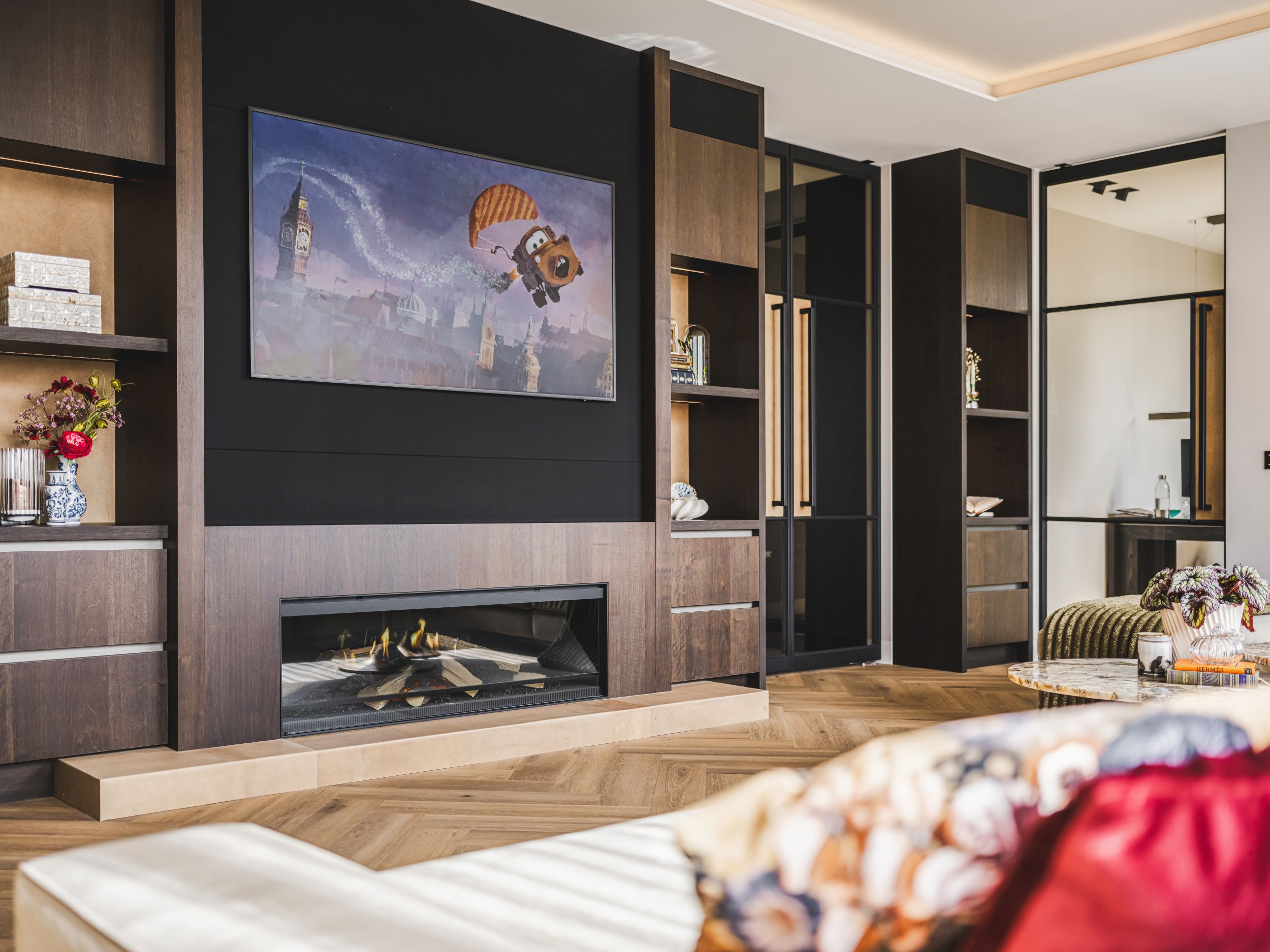 woonkamer met cinewall