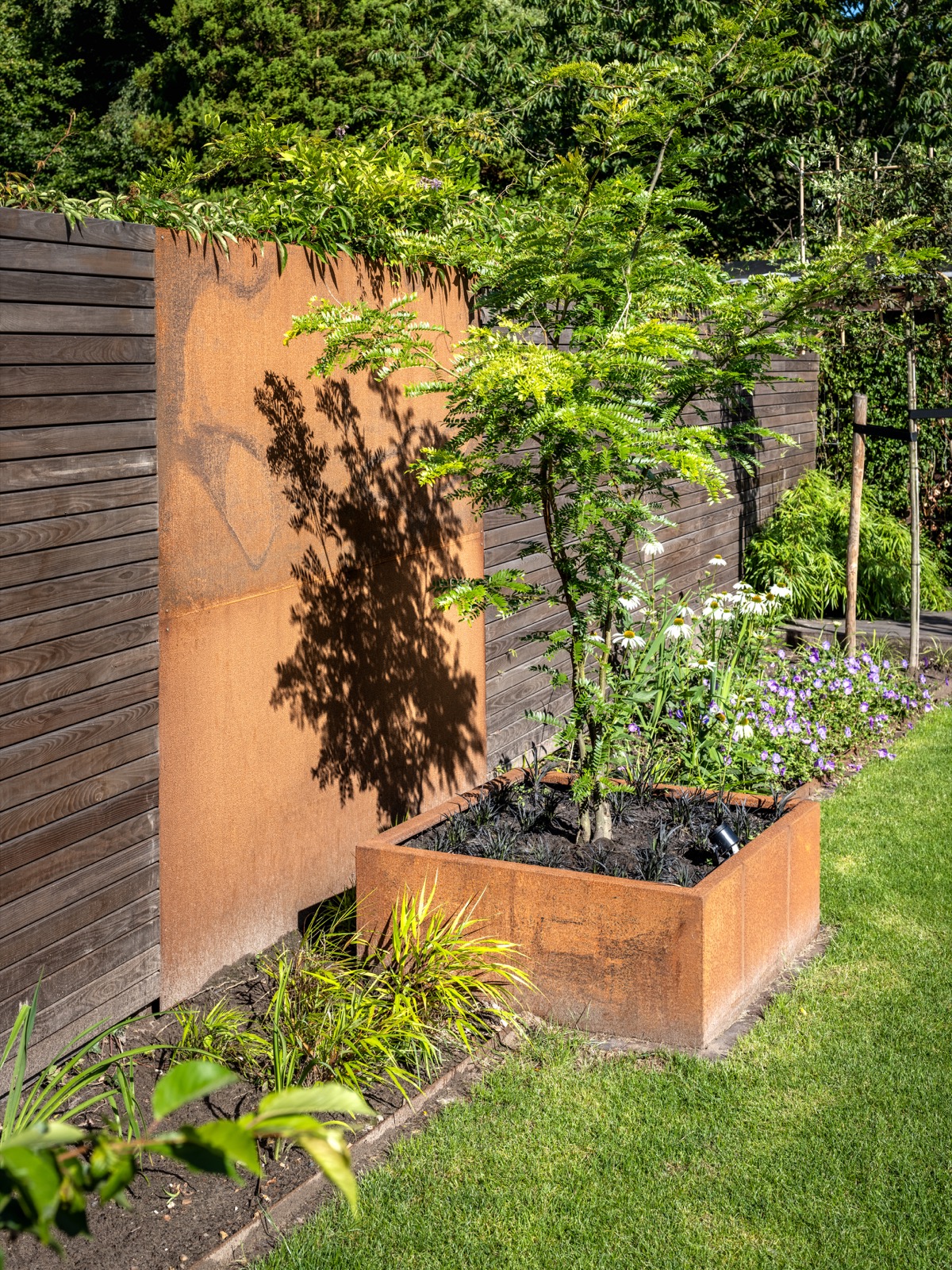 luxe tuin met beplanting