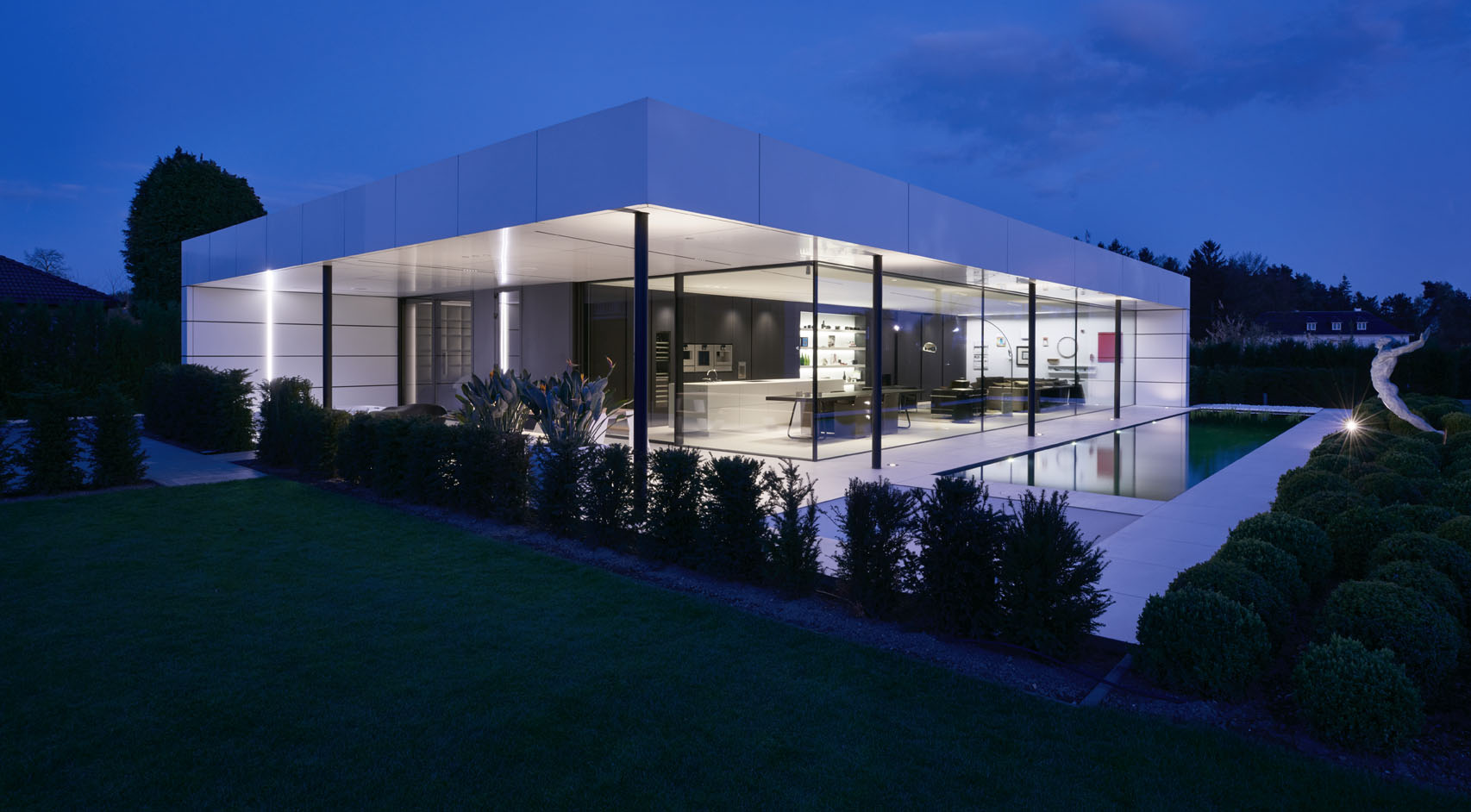 Luxe interieur vanuit buiten