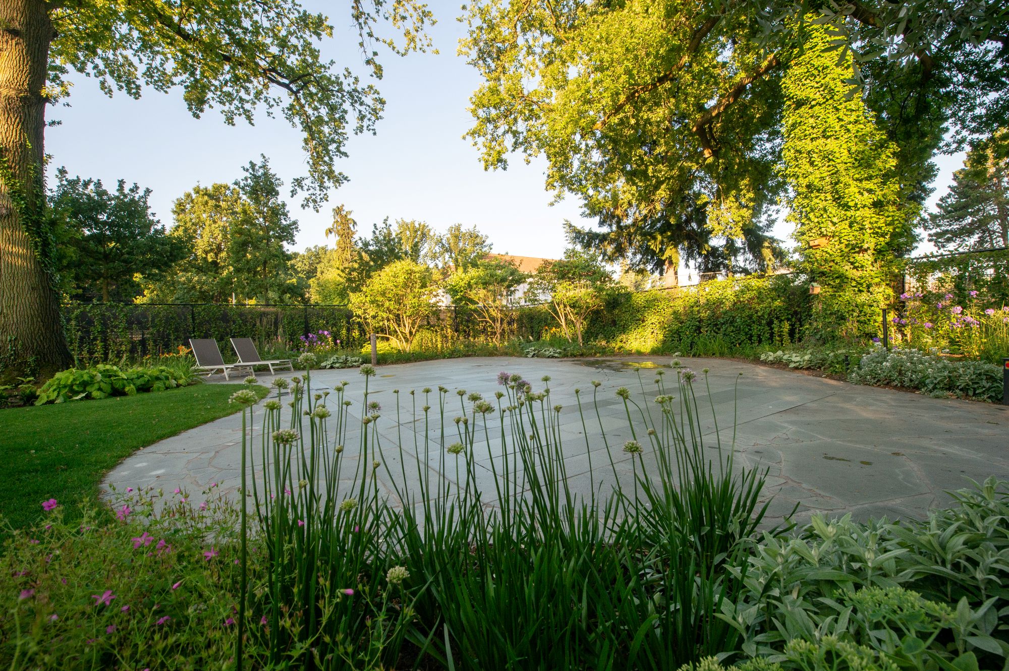 tuin met terrastegels