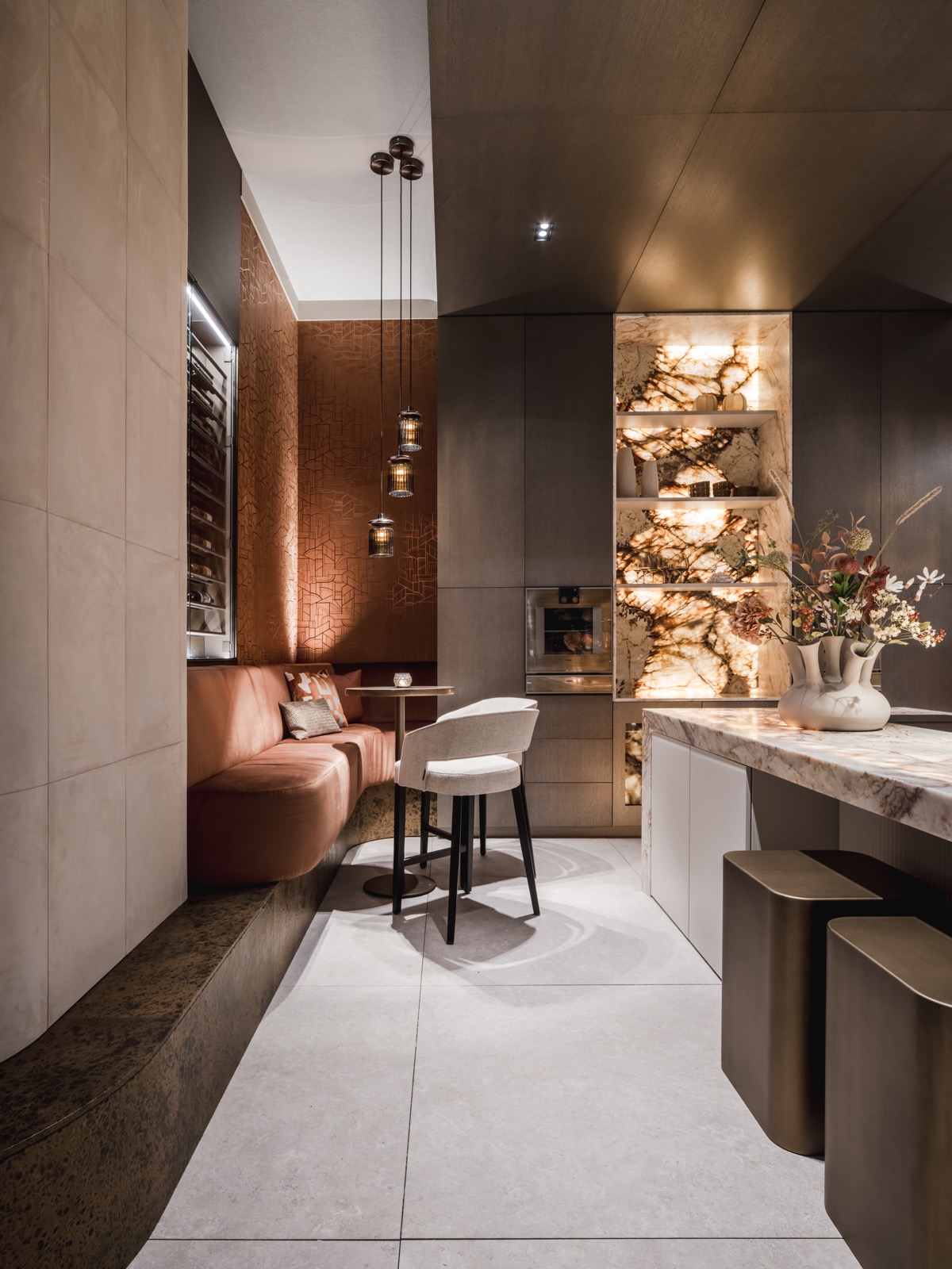 keuken met design lampen
