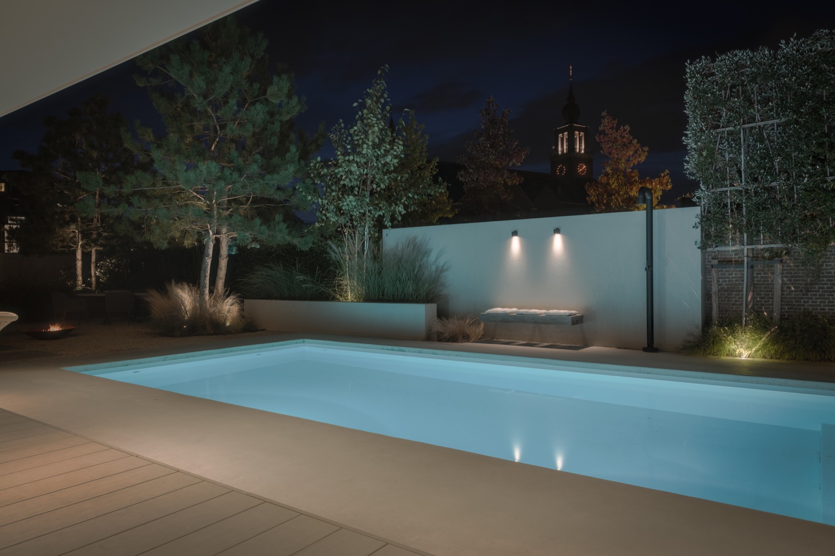 tuin met ecologisch zwembad