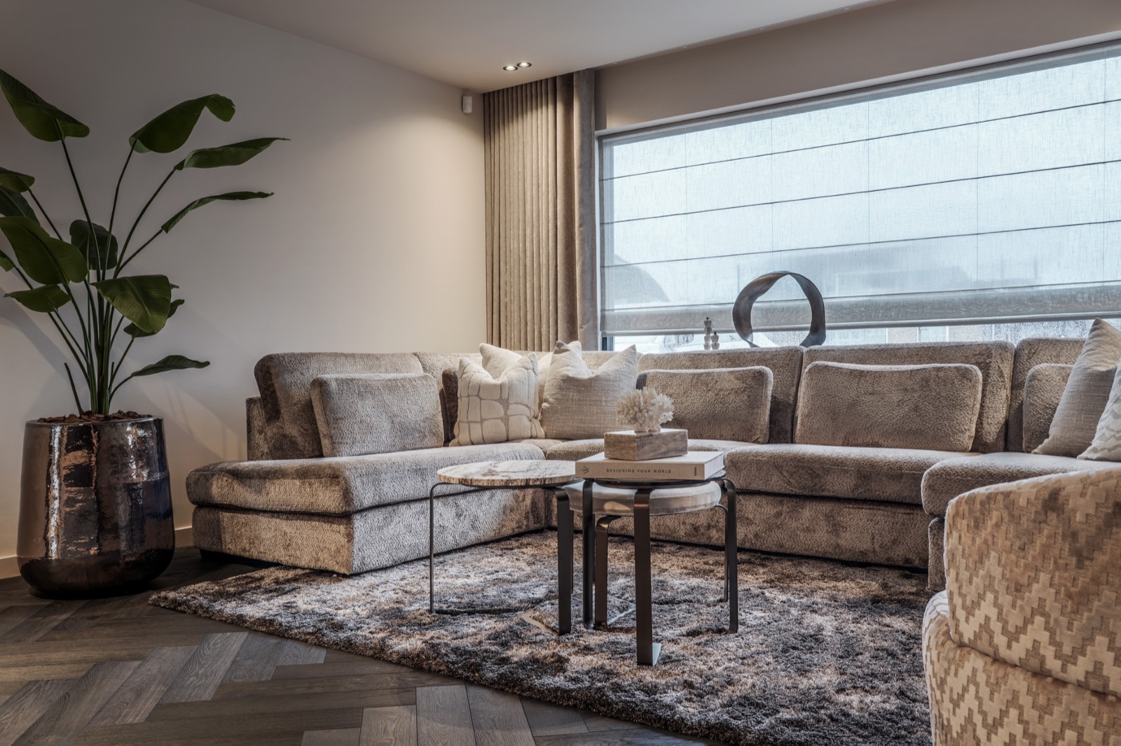 woonkamer met luxe meubels