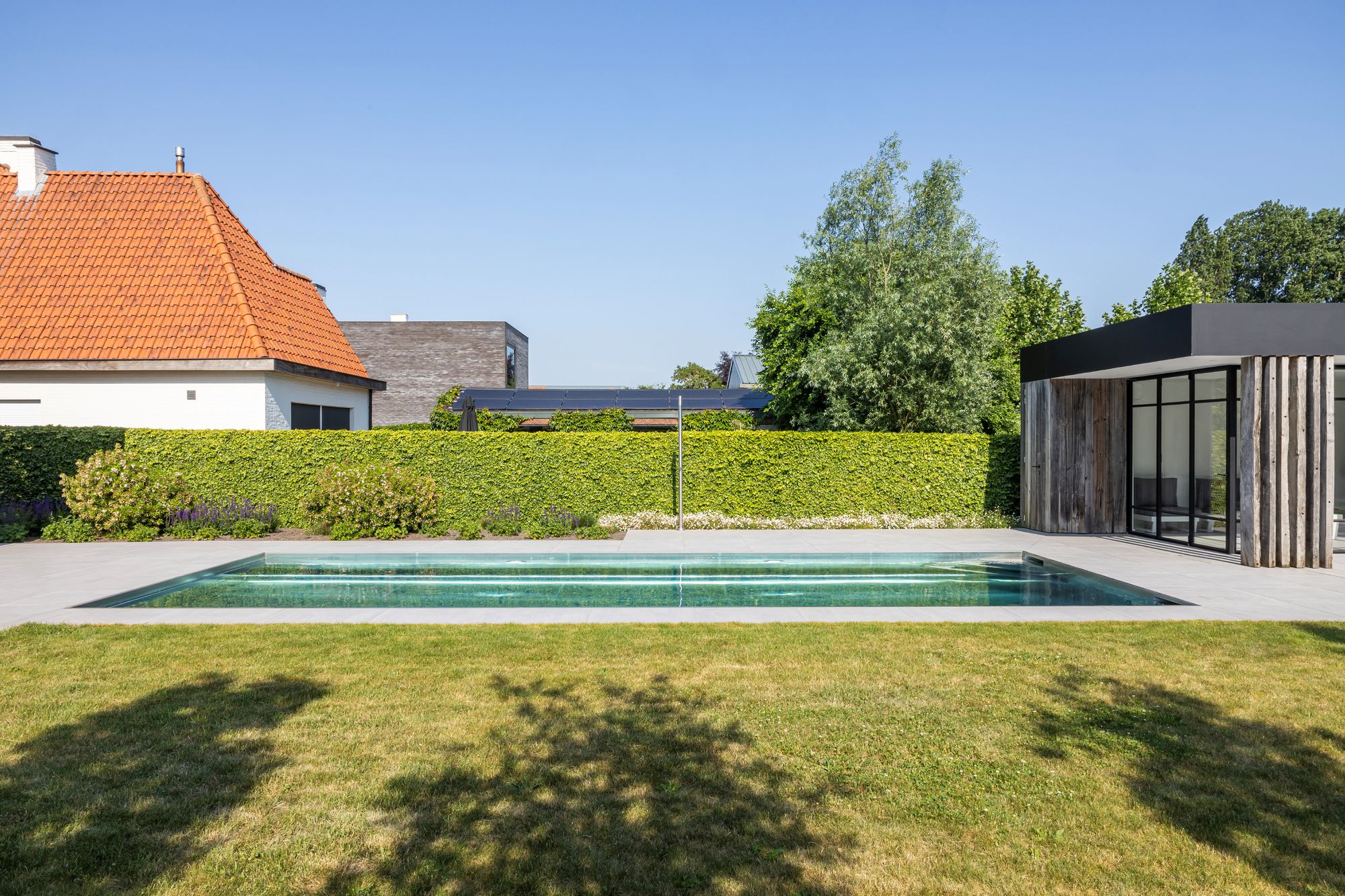 tuin met zwembad