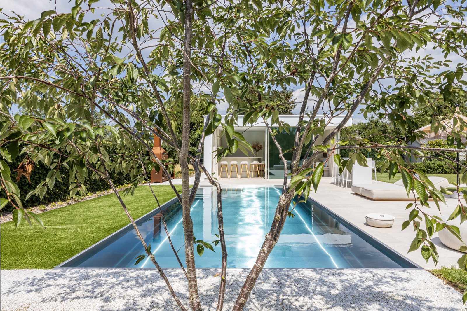 tuin met luxe zwembad
