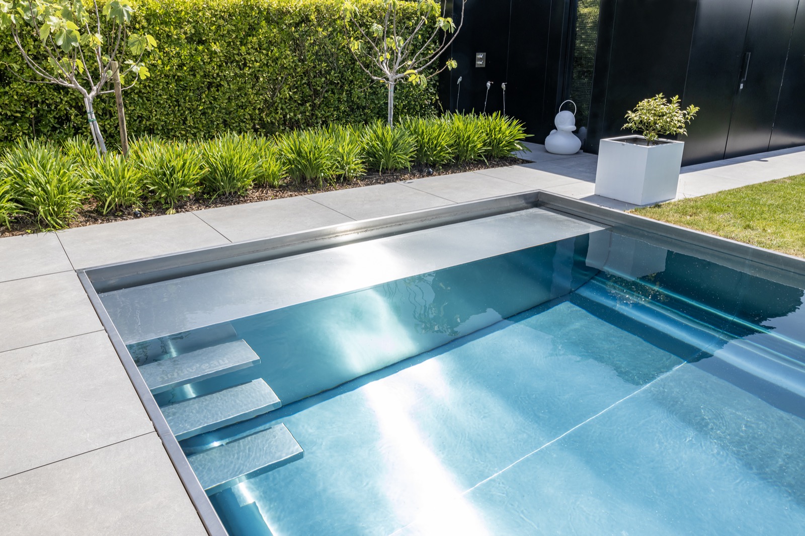 inox zwembad met trap