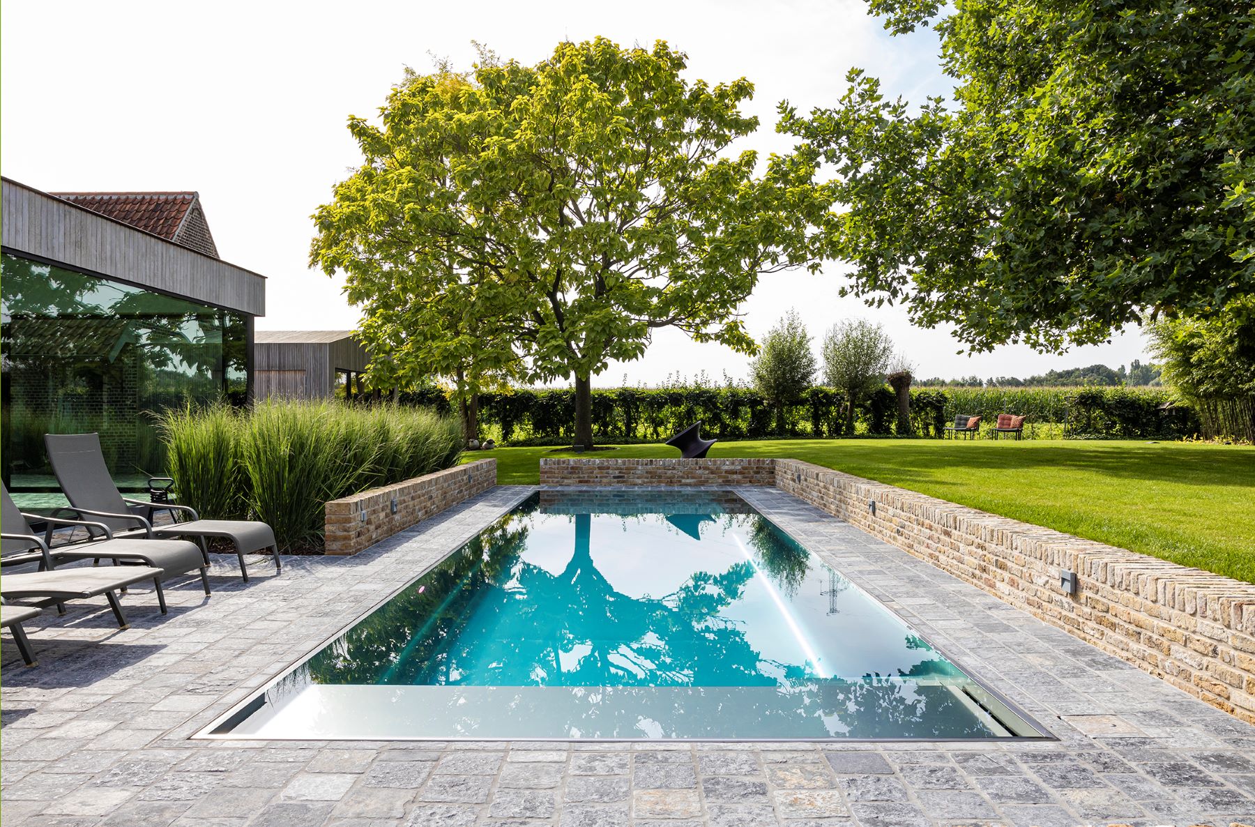 inox zwembad met tuin