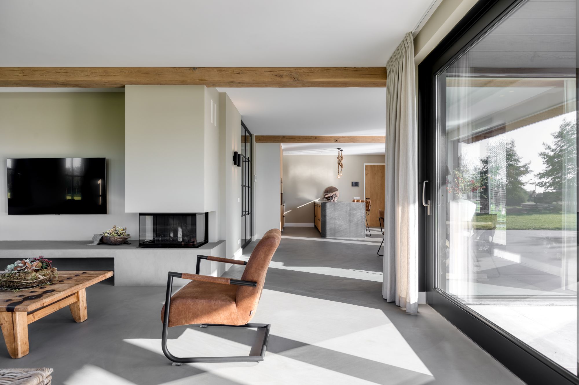 woonkamer met gietvloer