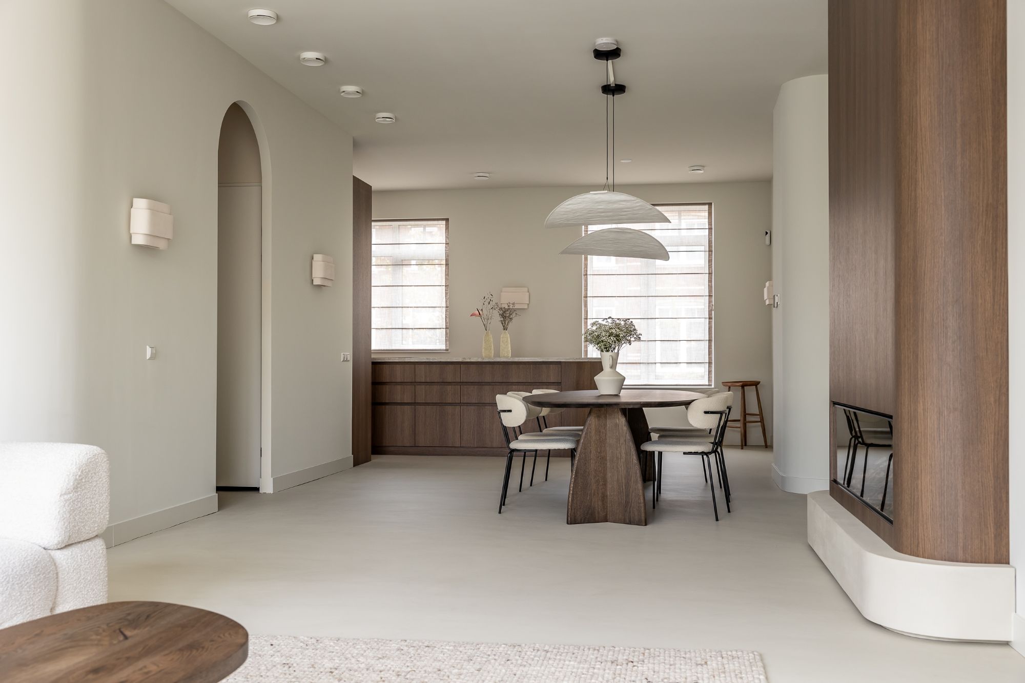 leefruimte met naadloze vloer