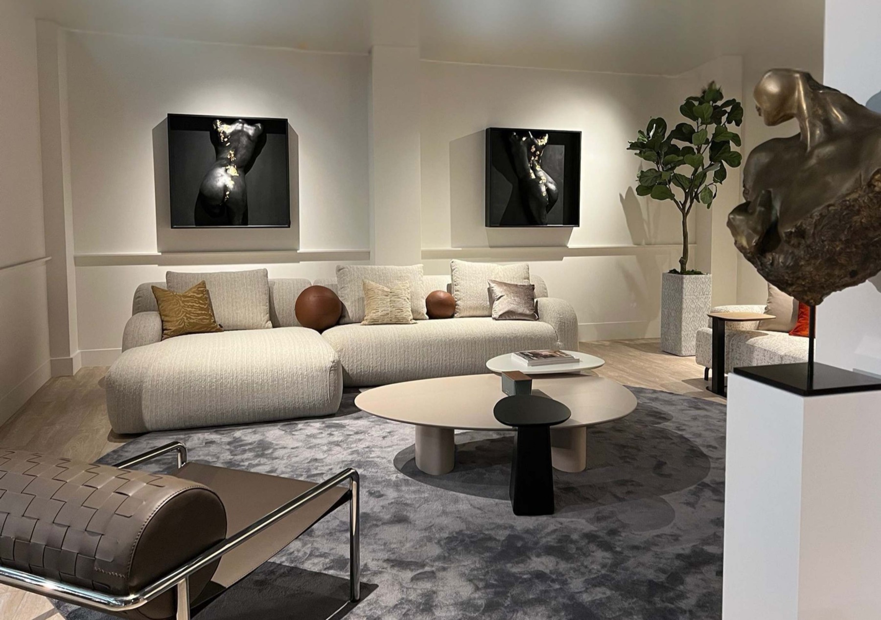 zithoek met luxe kunst