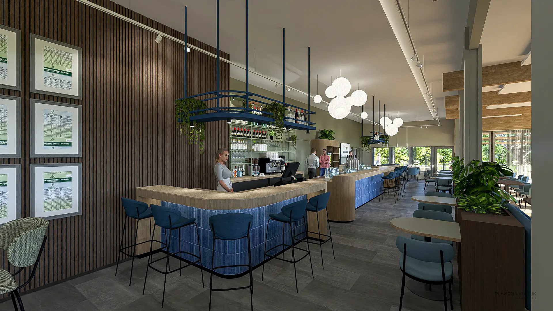 ontwerp interieur golfclub