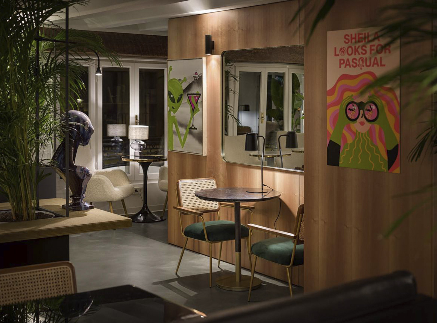 exclusieve wandafwerking in restaurant